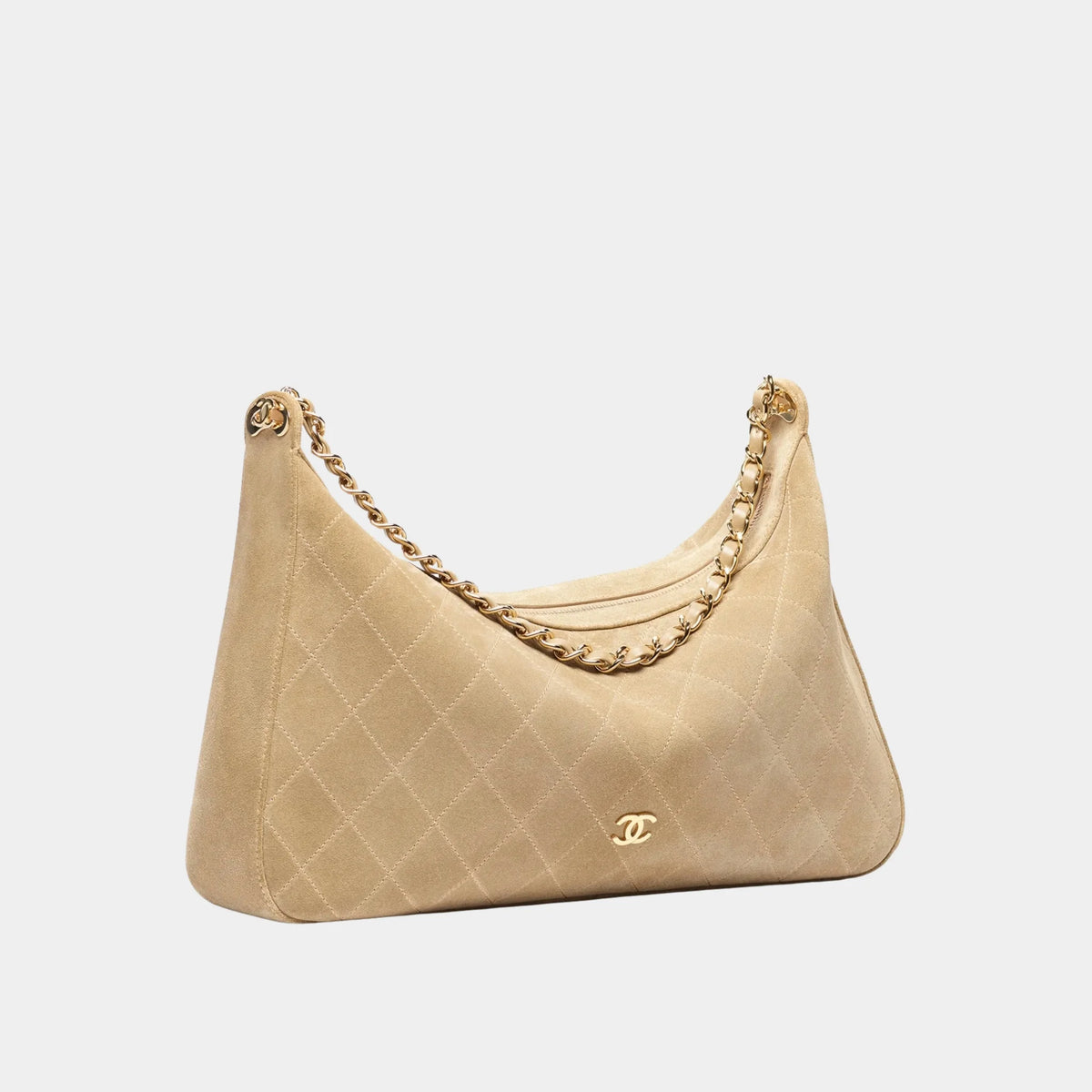 Large hobo Bag Calf & gold-plated metal