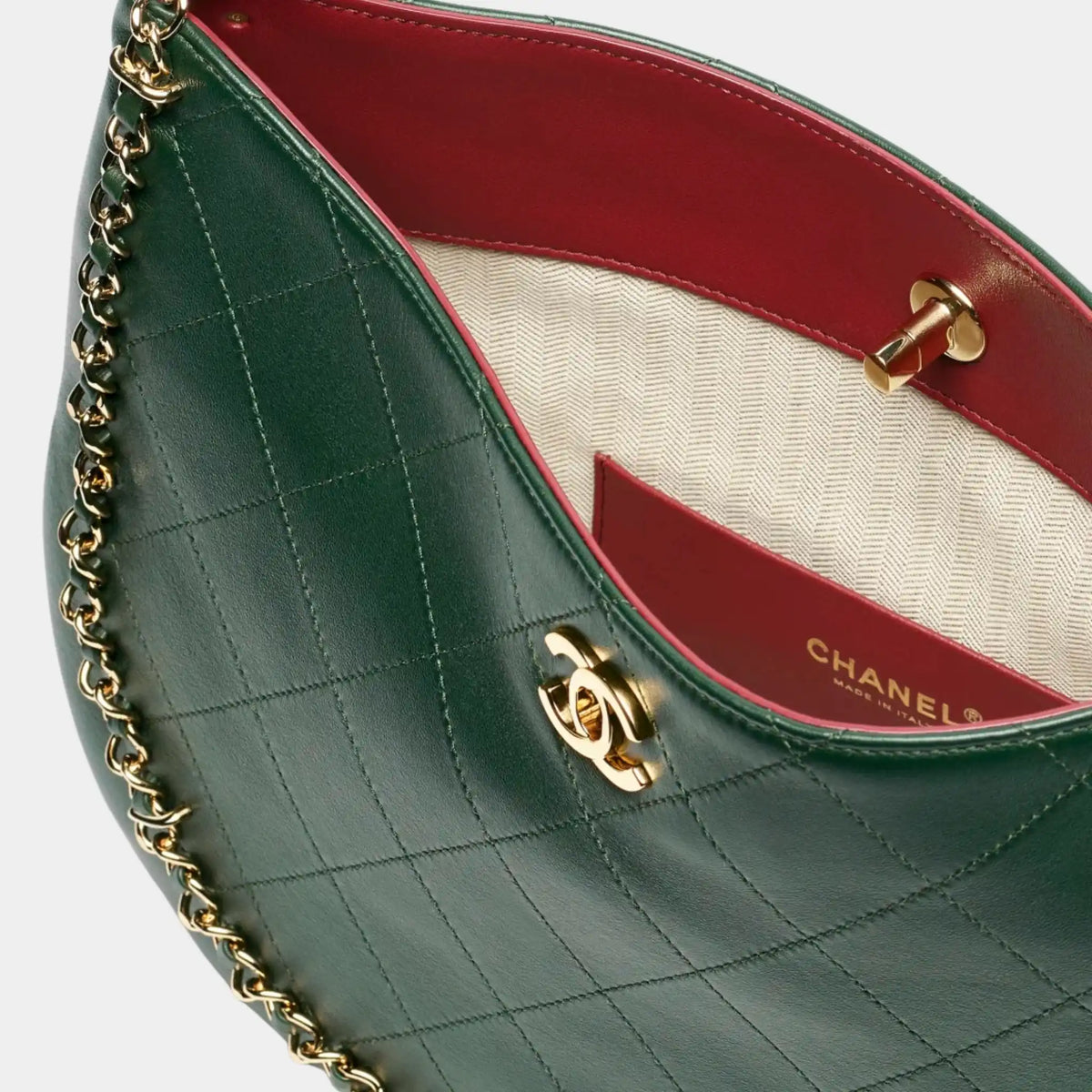 hobo bag Lamb & gold-plated metal