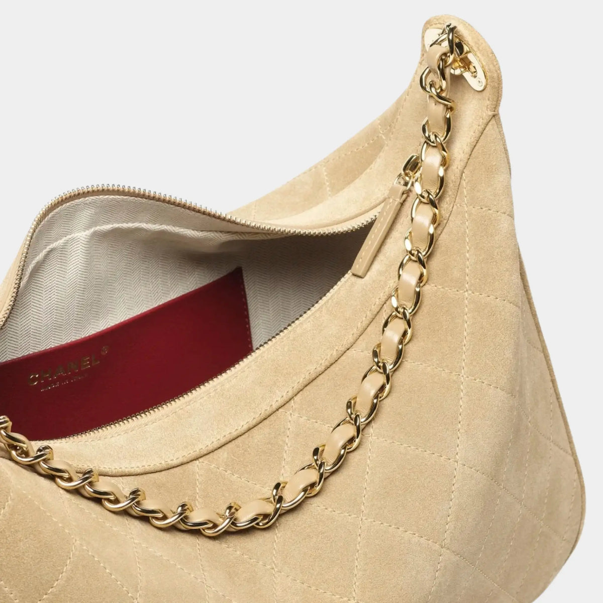 Large hobo Bag Calf & gold-plated metal