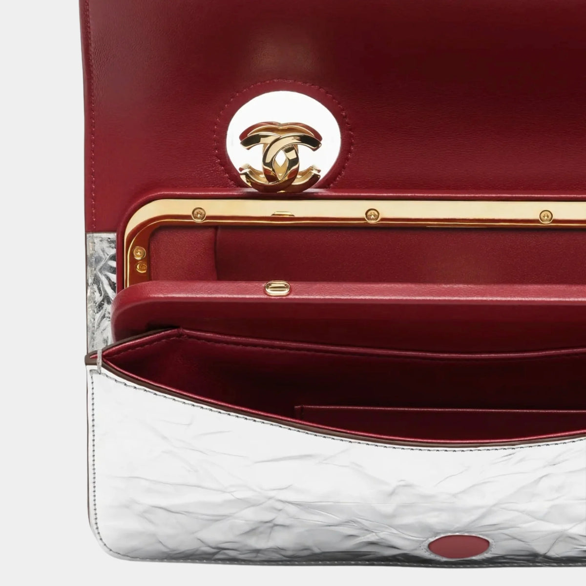 Clutch Leather & Gold-Tone Metal