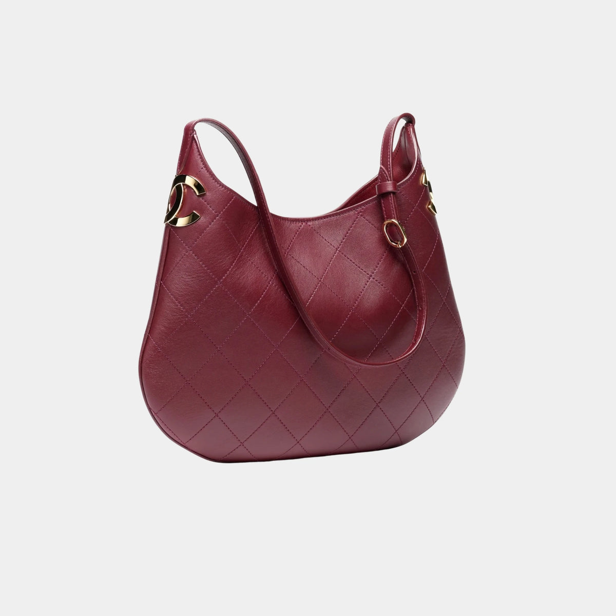 Hobo Bag Leather & Gold-Plated Metal