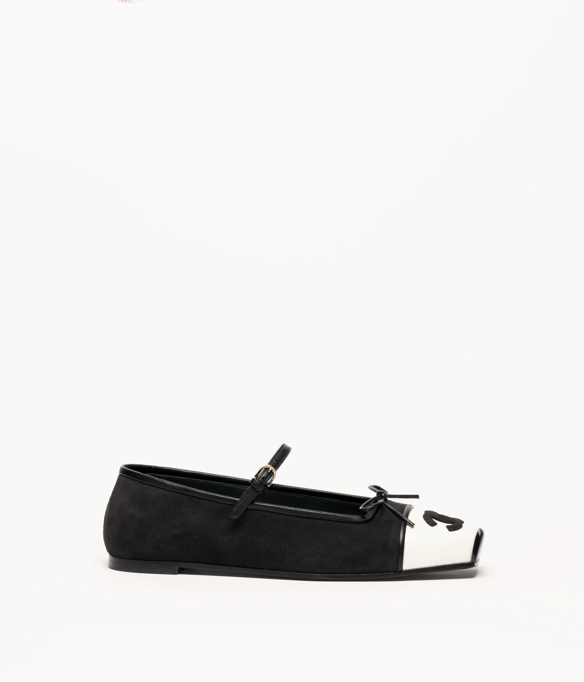 Mary Janes Suede Kidskin & Patent Calfskin Black & White