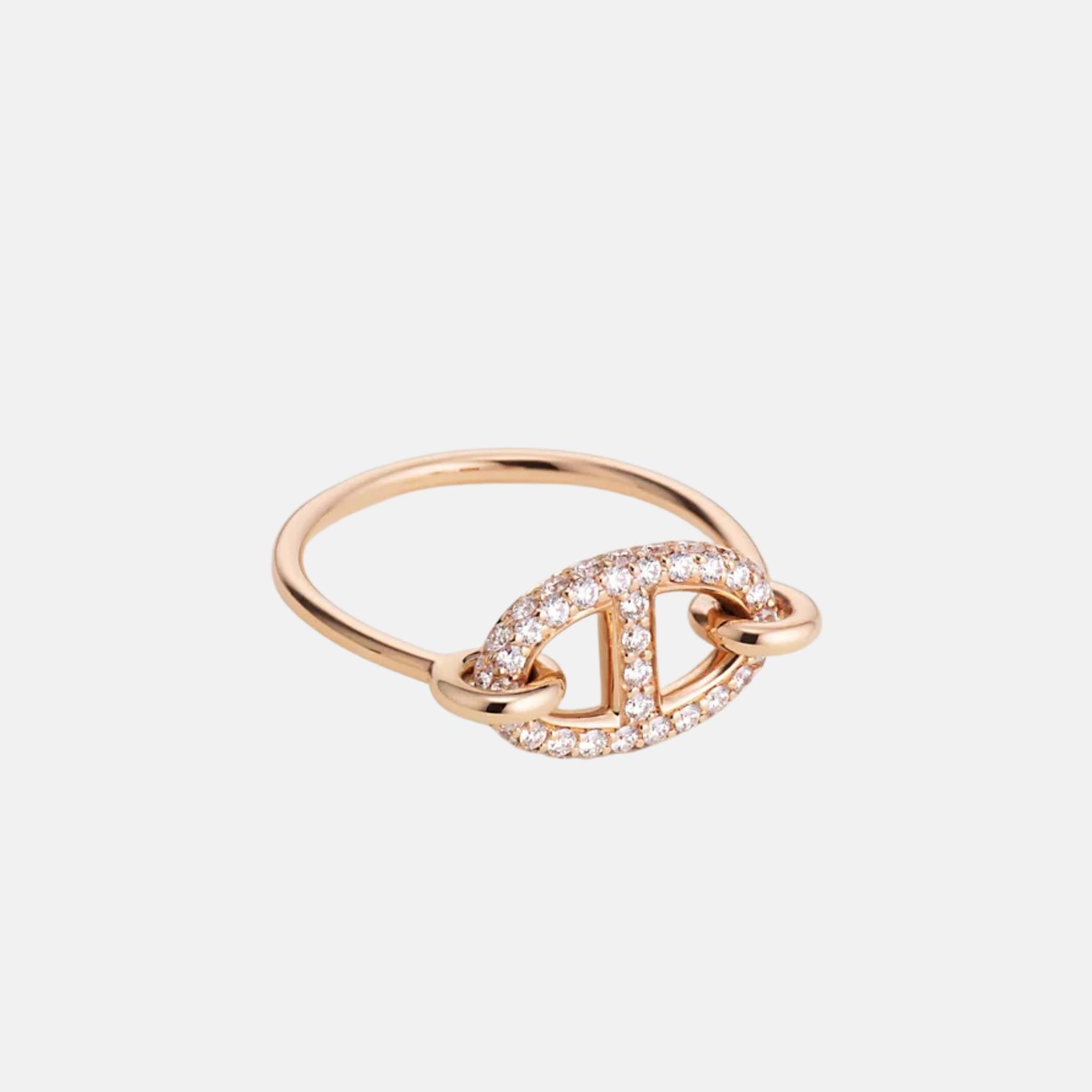 Hermes Farandole Ring Rose Gold Diamonds, Front