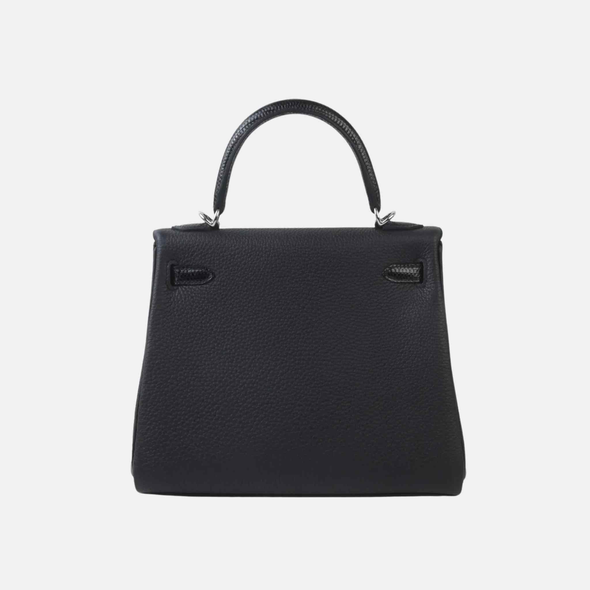 Hermes Kelly 25 Togo/Lizard Black PHW, Back