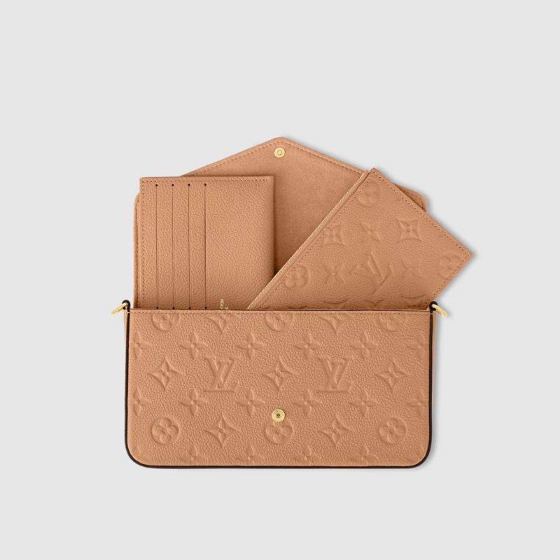 Louis Vuitton Félicie Pochette Handbag Monogram Empreinte Arizona Inside View