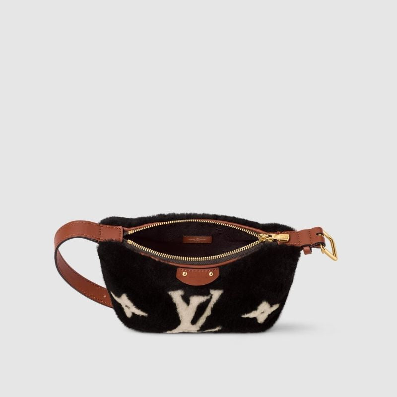 Louis Vuitton Hills Pochette Handbag Shearling Top View