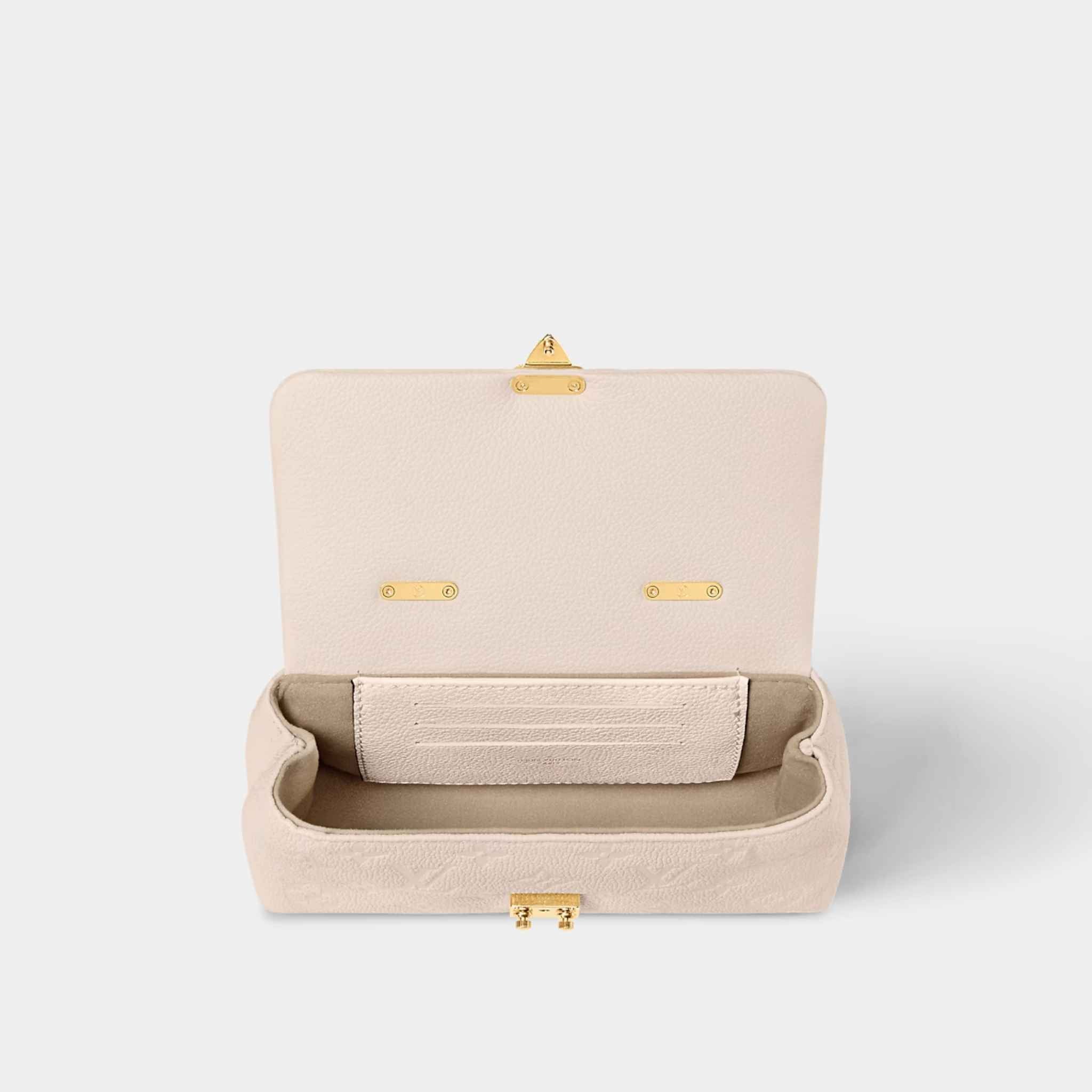 Louis Vuitton Nano Madeleine Handbag Monogram Empreinte Leather Cream Inside View