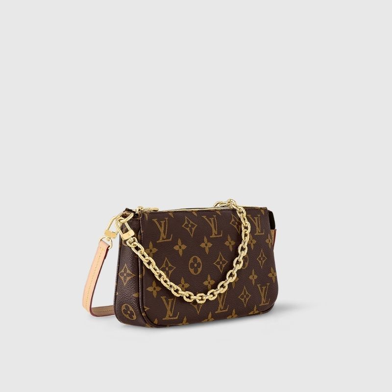 Louis Vuitton Pochette Accessoires Handbag Monogram Canvas Side View