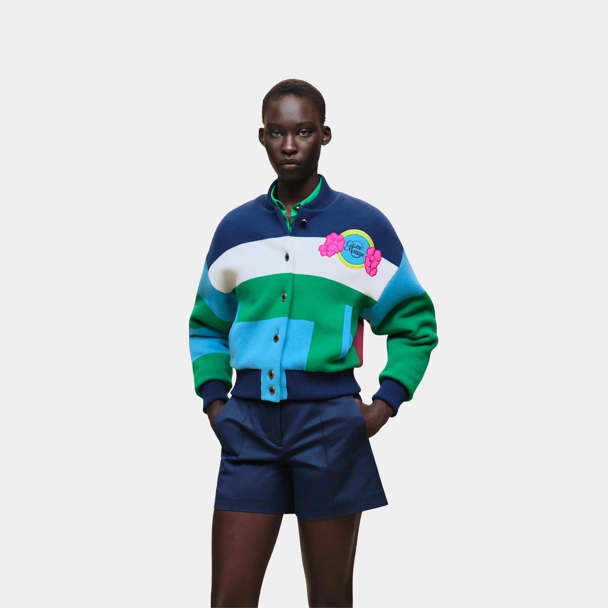 Grand Manege Quilted Varsity Jacket