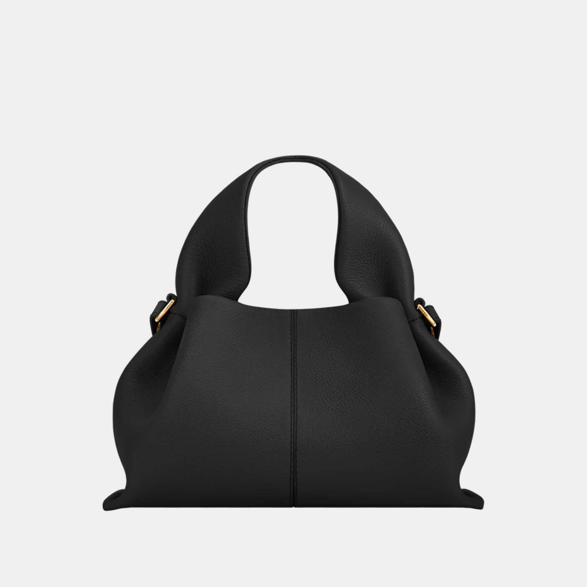 Polene Numero Neuf Mini Handbag Textured Black Front