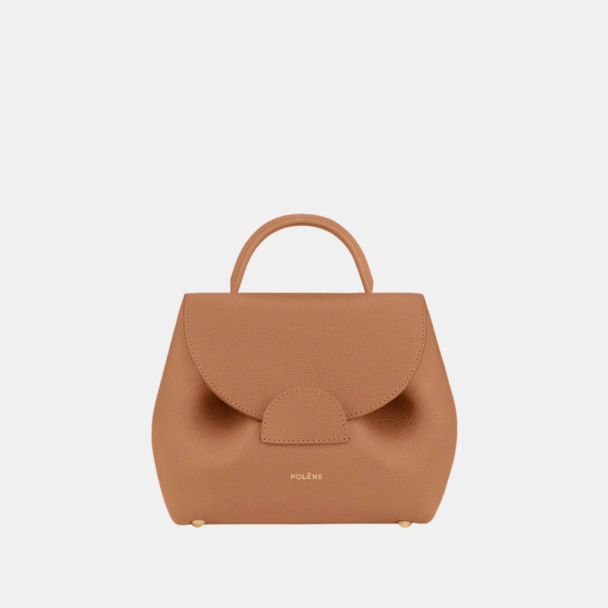 Polene Un Nano Edition Handbag Textured Tan Front
