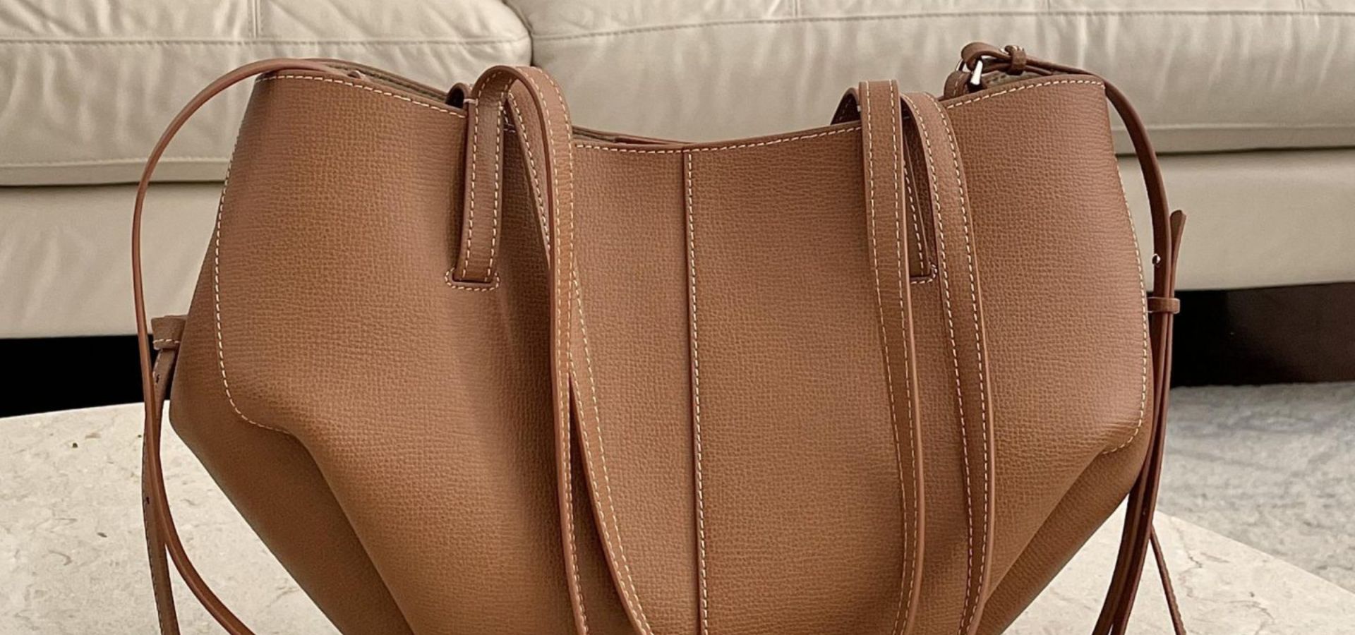 Polene Cyme Handbag camel