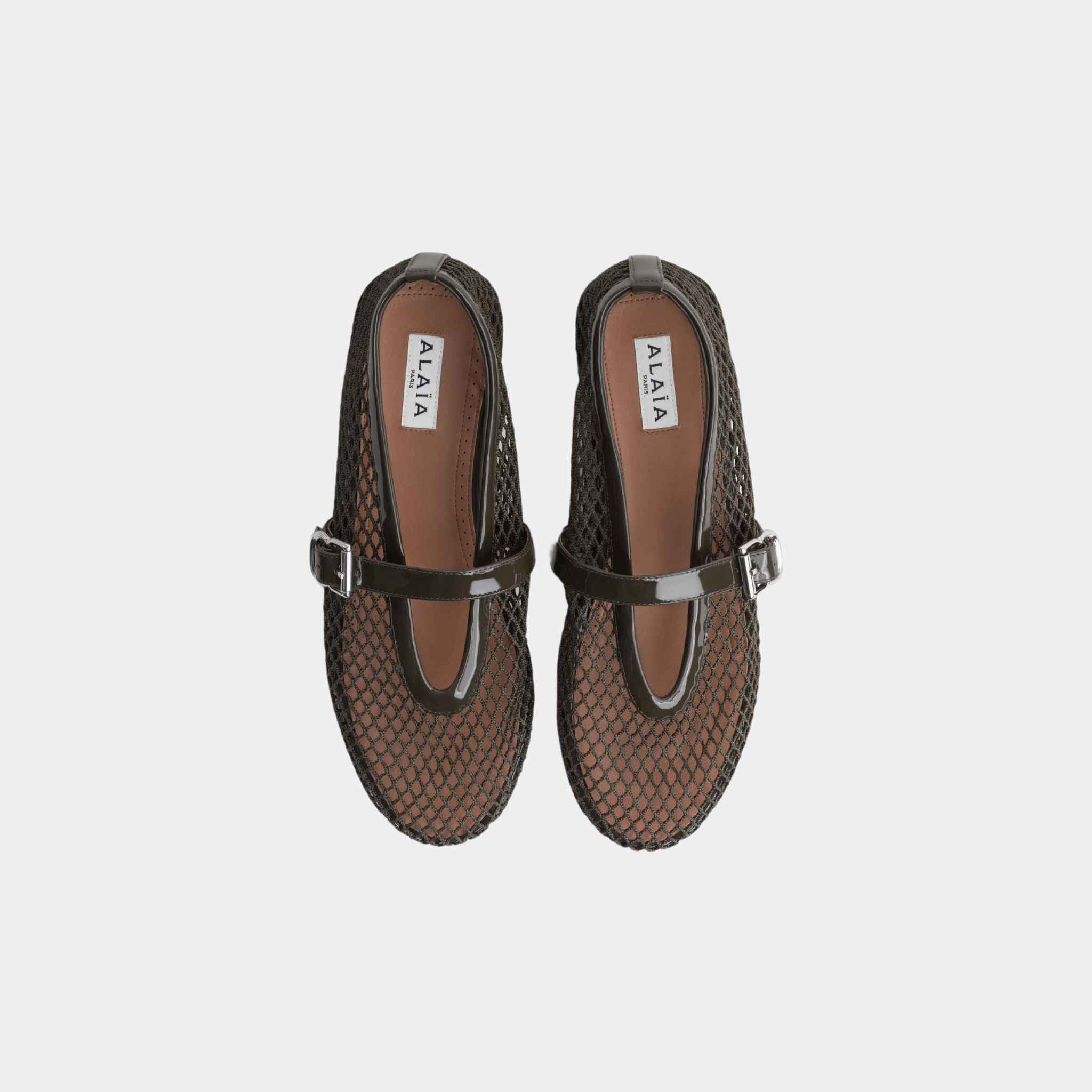 Ballet Flats In Classic Fishnet