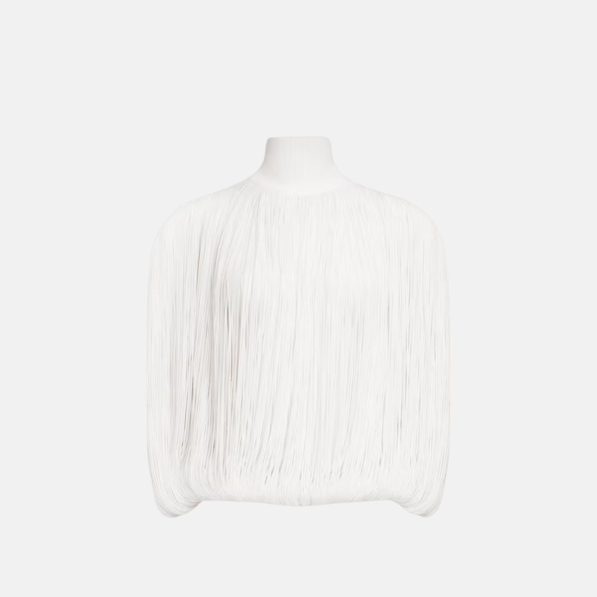 Alaïa Knitted Fringe Jumper With High Neck, Front