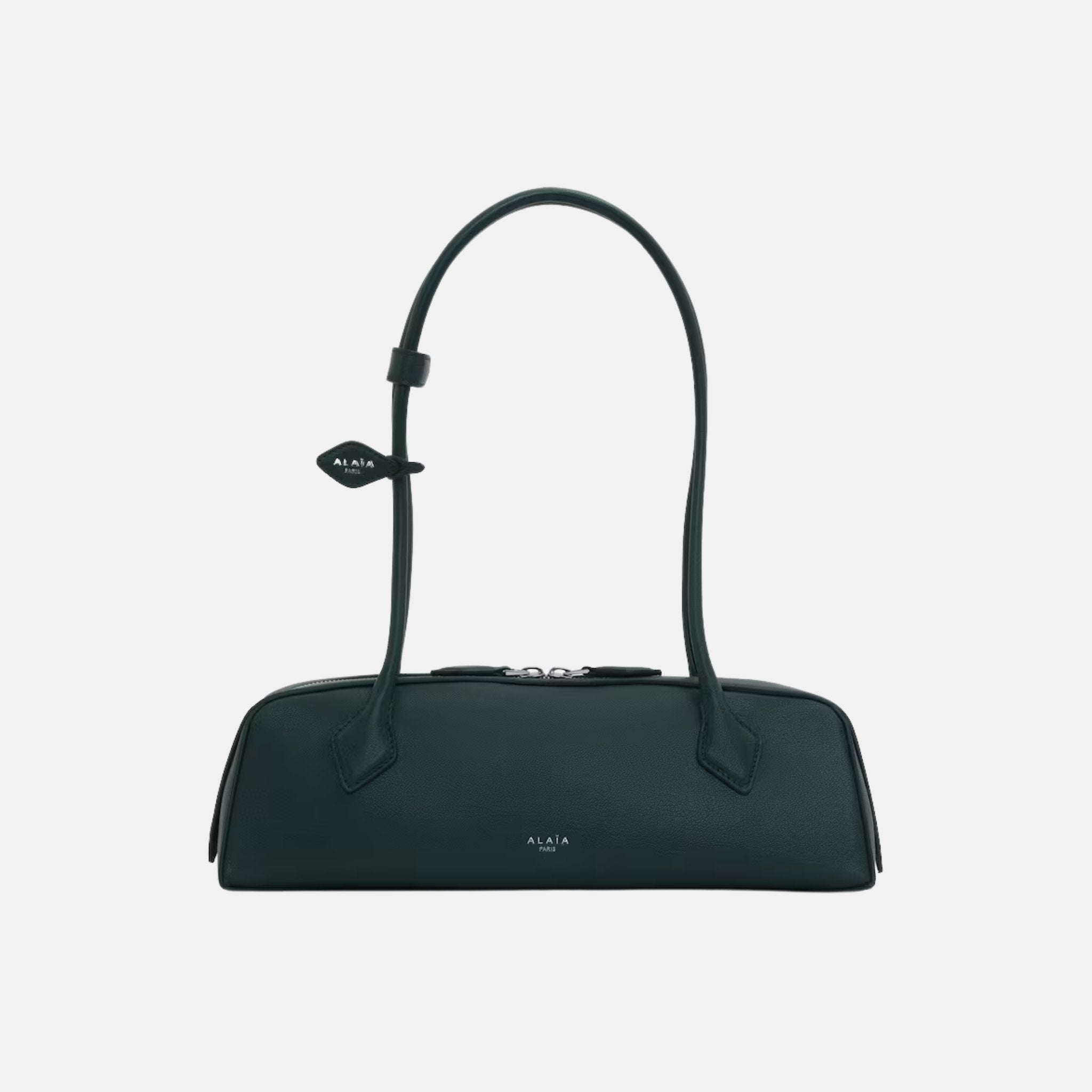 Alaia Le Teckel Medium Bag in Goatskin, Green, Front