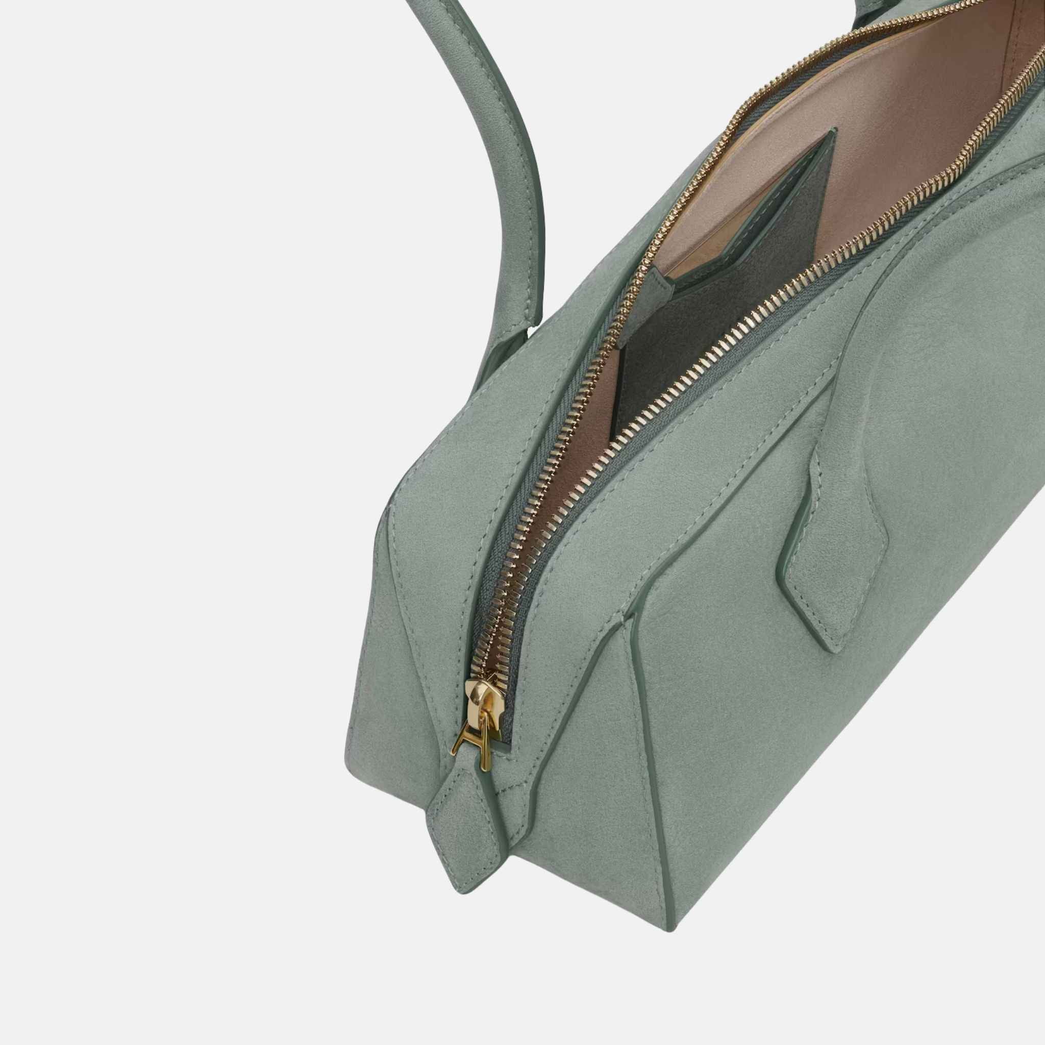 Alaia Le Teckel Medium Bag In Nubuck, Wise, Inside