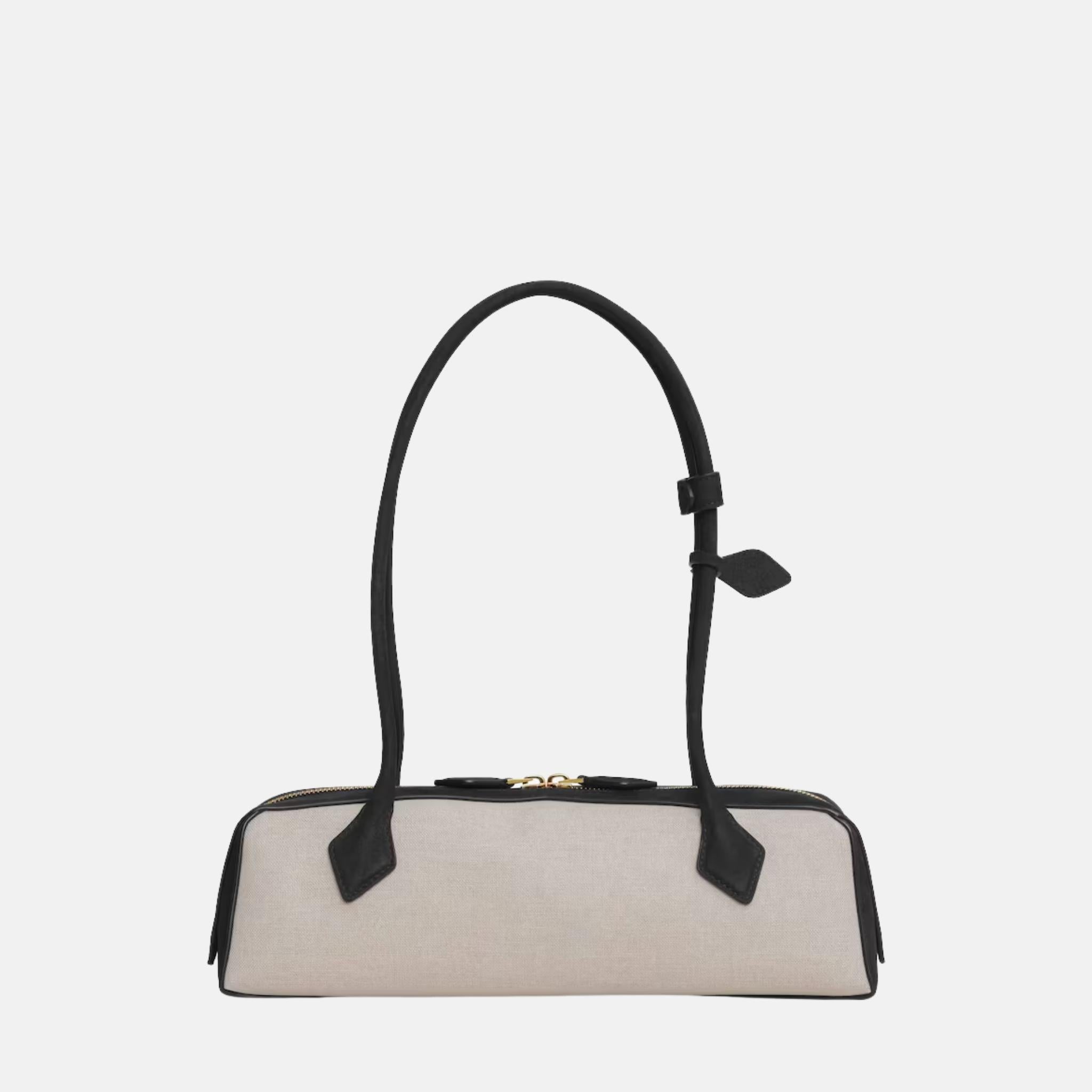 Alaia Le Teckel Medium Canvas and Nubuck Bag, Black, Back