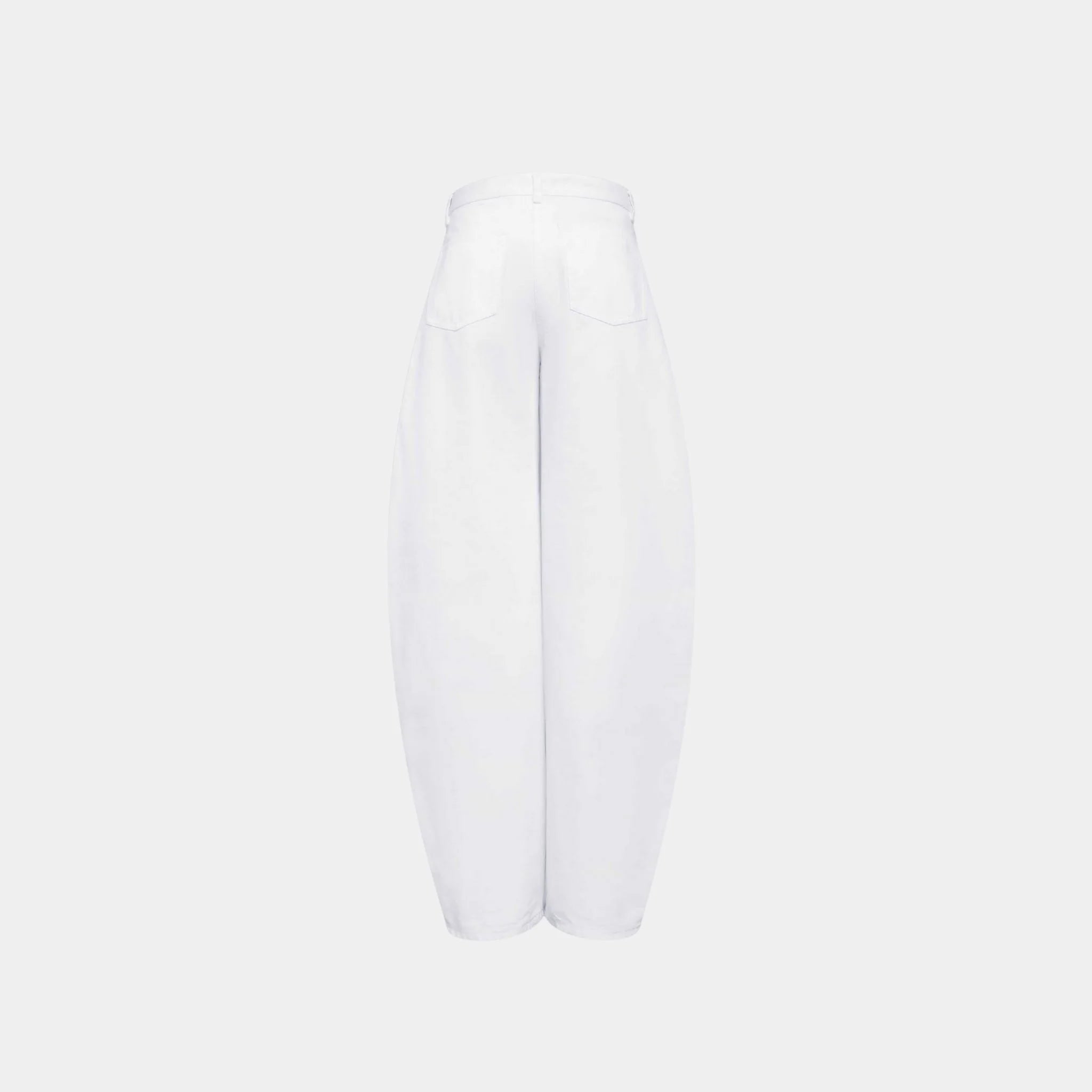 Alaia Low Waist Round Jeans in White Denim, Back