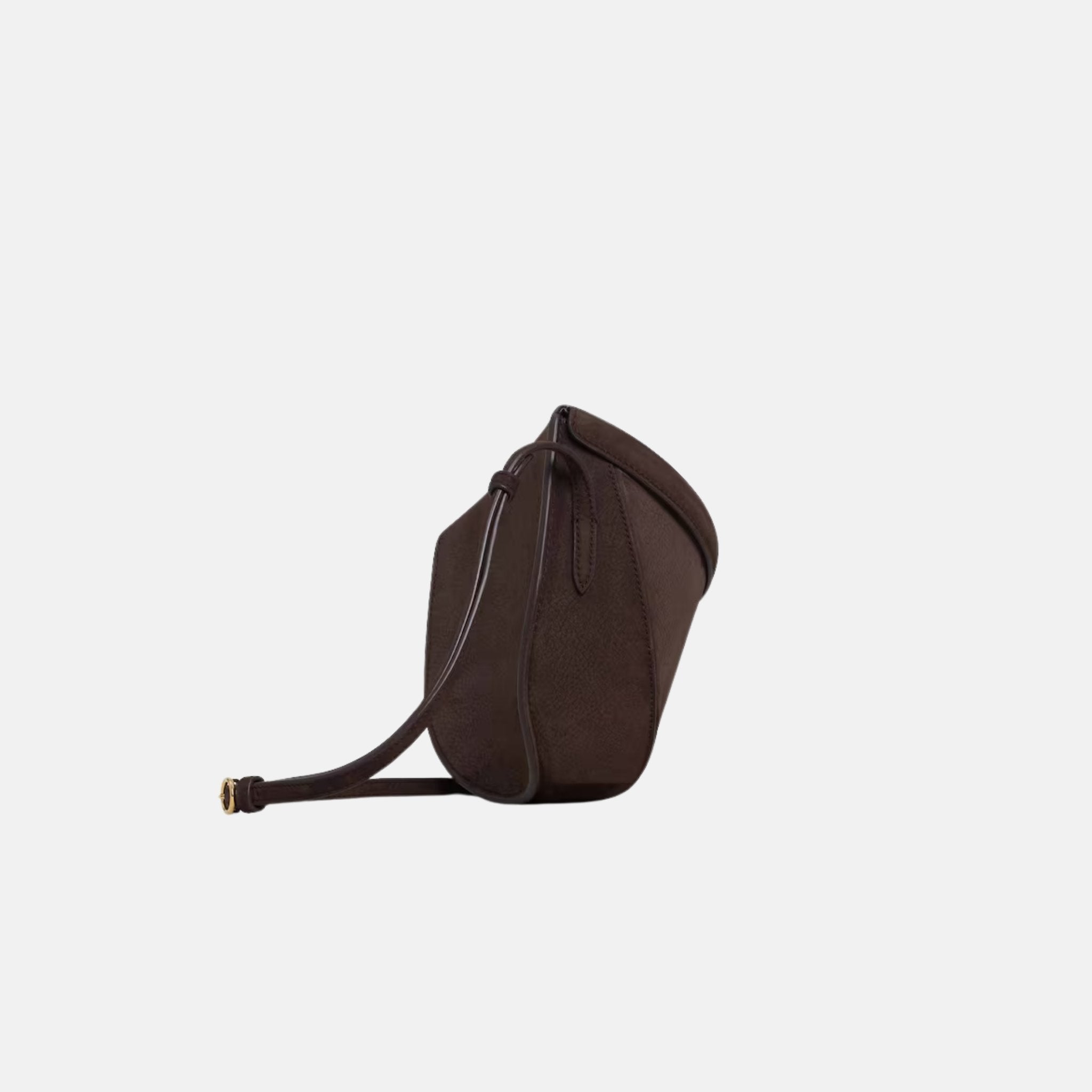 Alaia Nubuck Hip Bag, Dark Brown, Side
