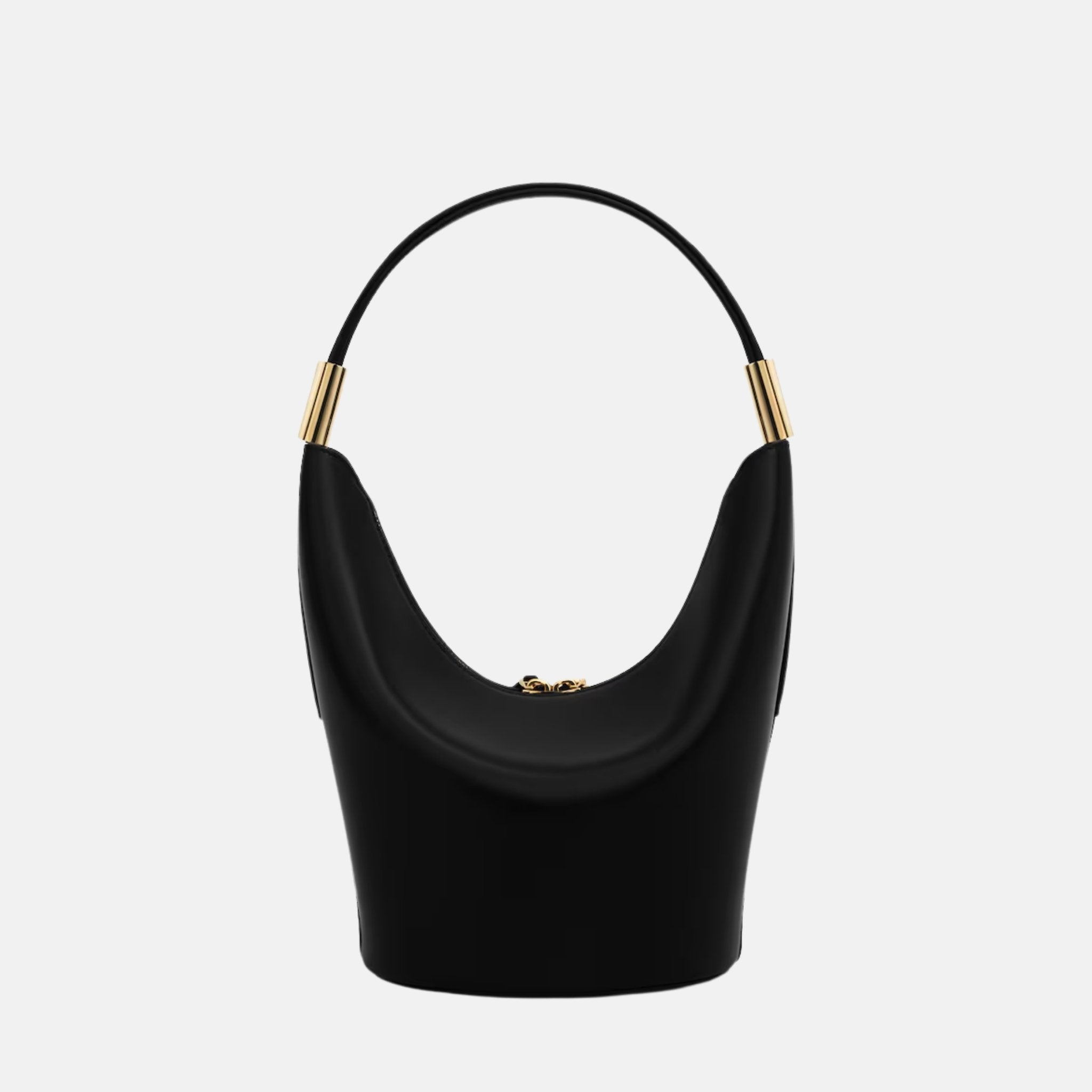 Alaia Shape Small Bag In Suede Goatskin And Calfskin, Black, Back