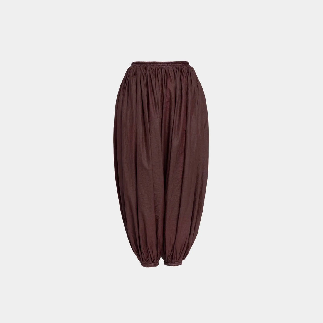 Alaia Soft Nylon Balloon Pants, Bordeaux, Front
