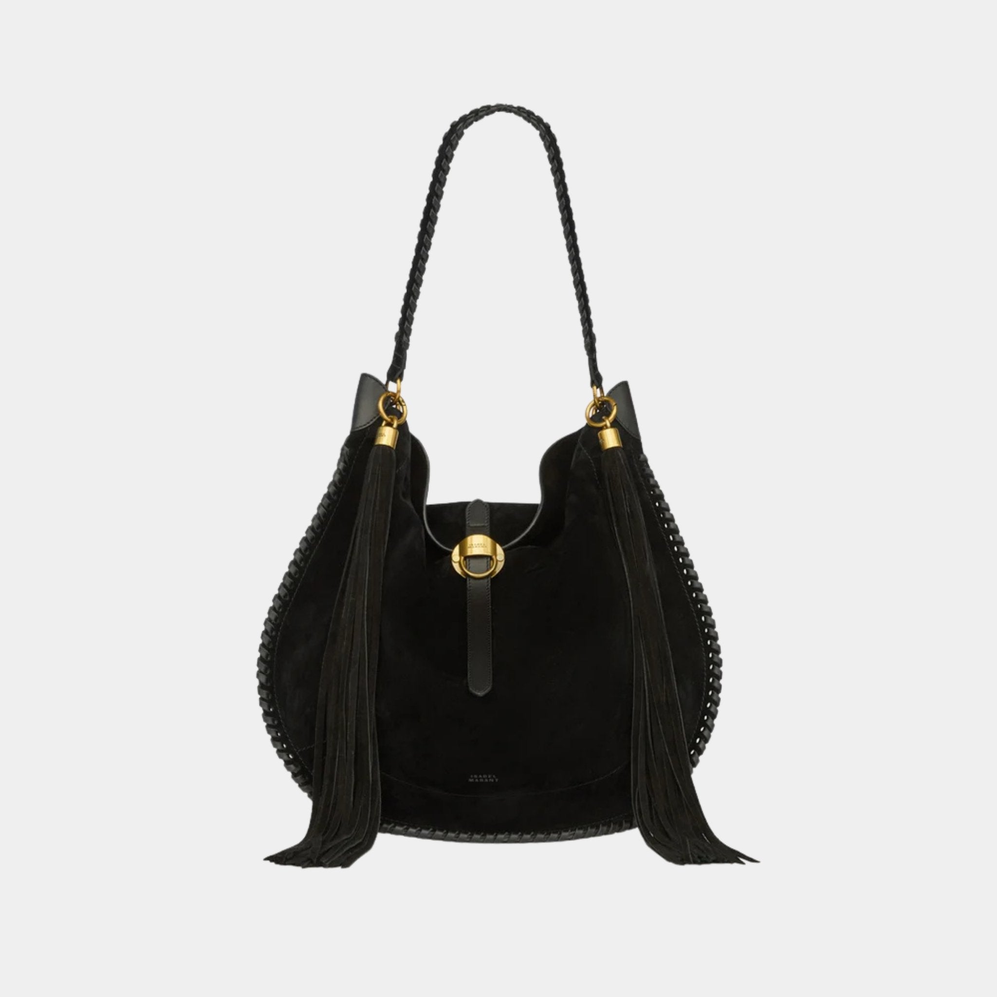 Isabel Marant Altay Soft Braided Suede Calfskin Leather Bag, Front