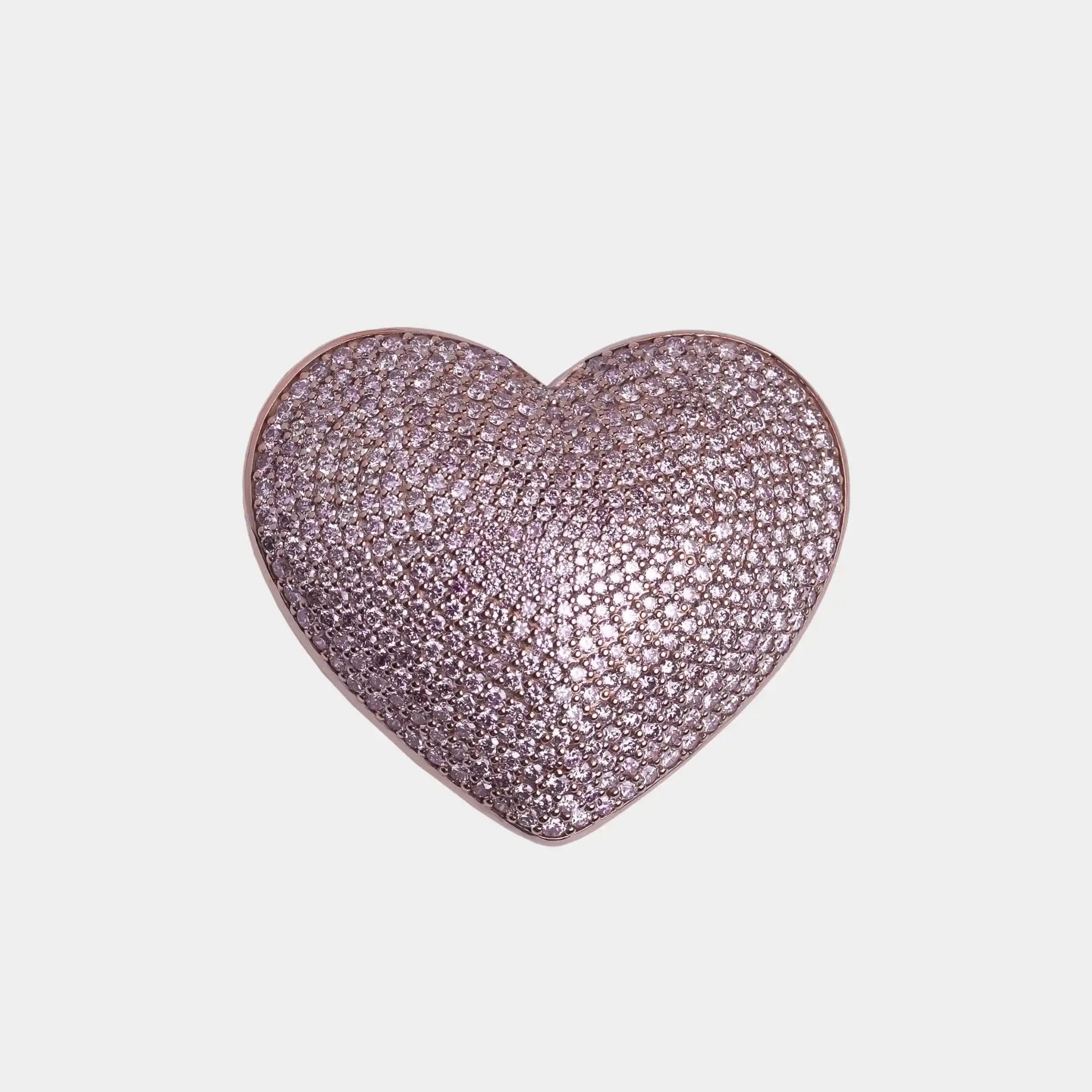 Ashna Mehta Fancy Pink Diamond Heart Customized Bag Bijoux, Front