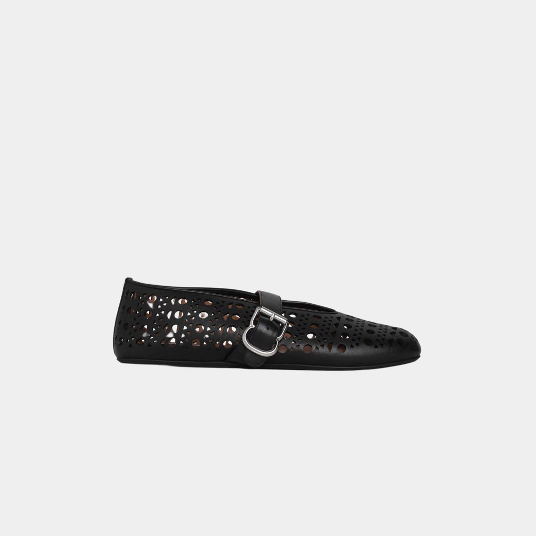 Alaïa Ballet Flats In Vienne Lambskin, Black, Side
