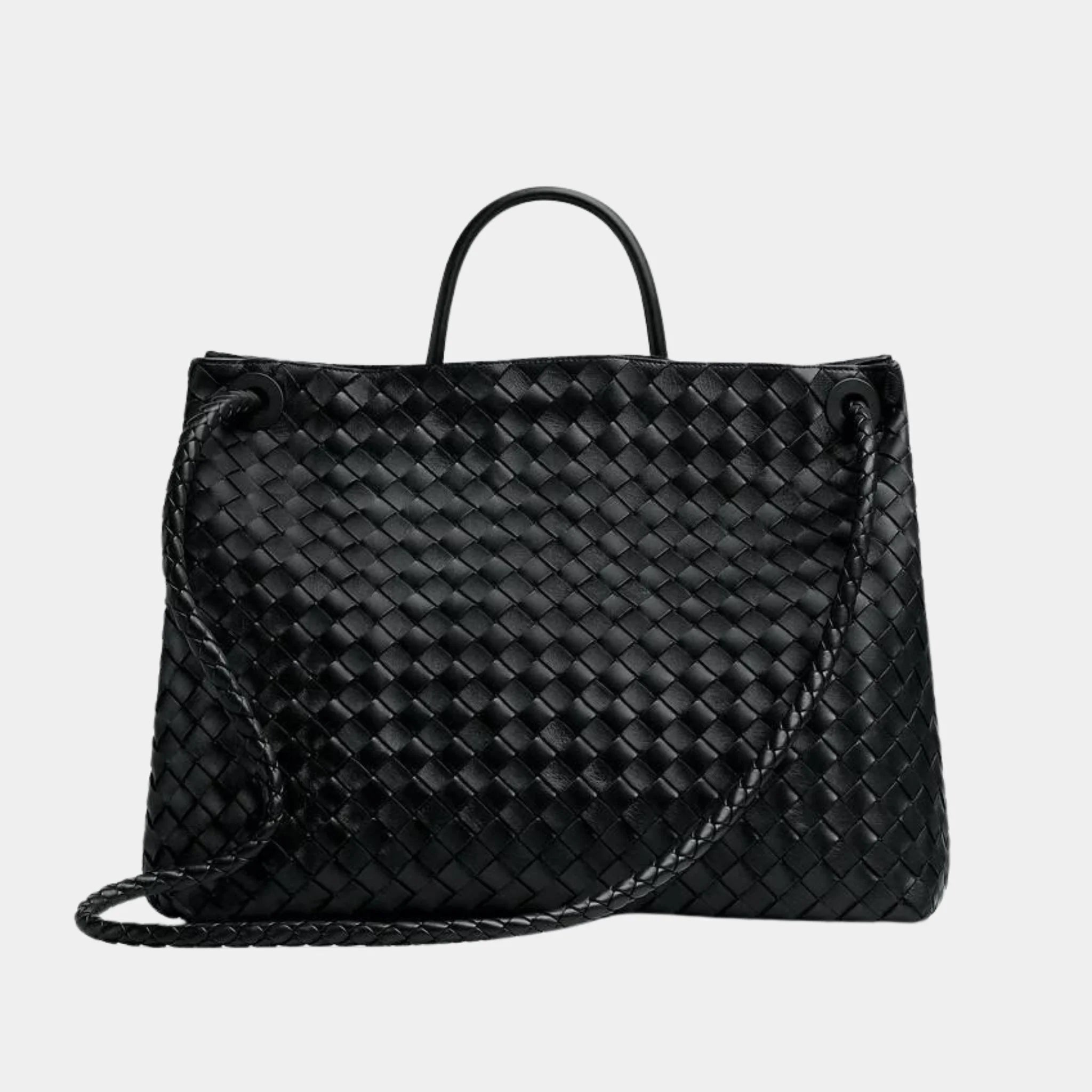 Bottega Veneta Andiamo Grand Format Handbag, Black, Silver, Back