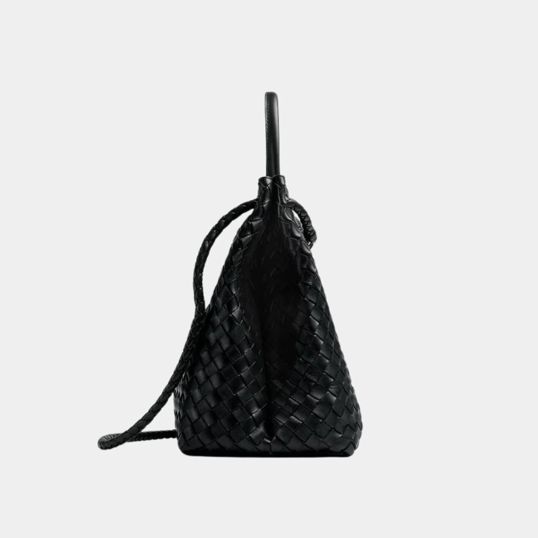 Bottega Veneta Andiamo Grand Format Handbag, Black, Silver, Side