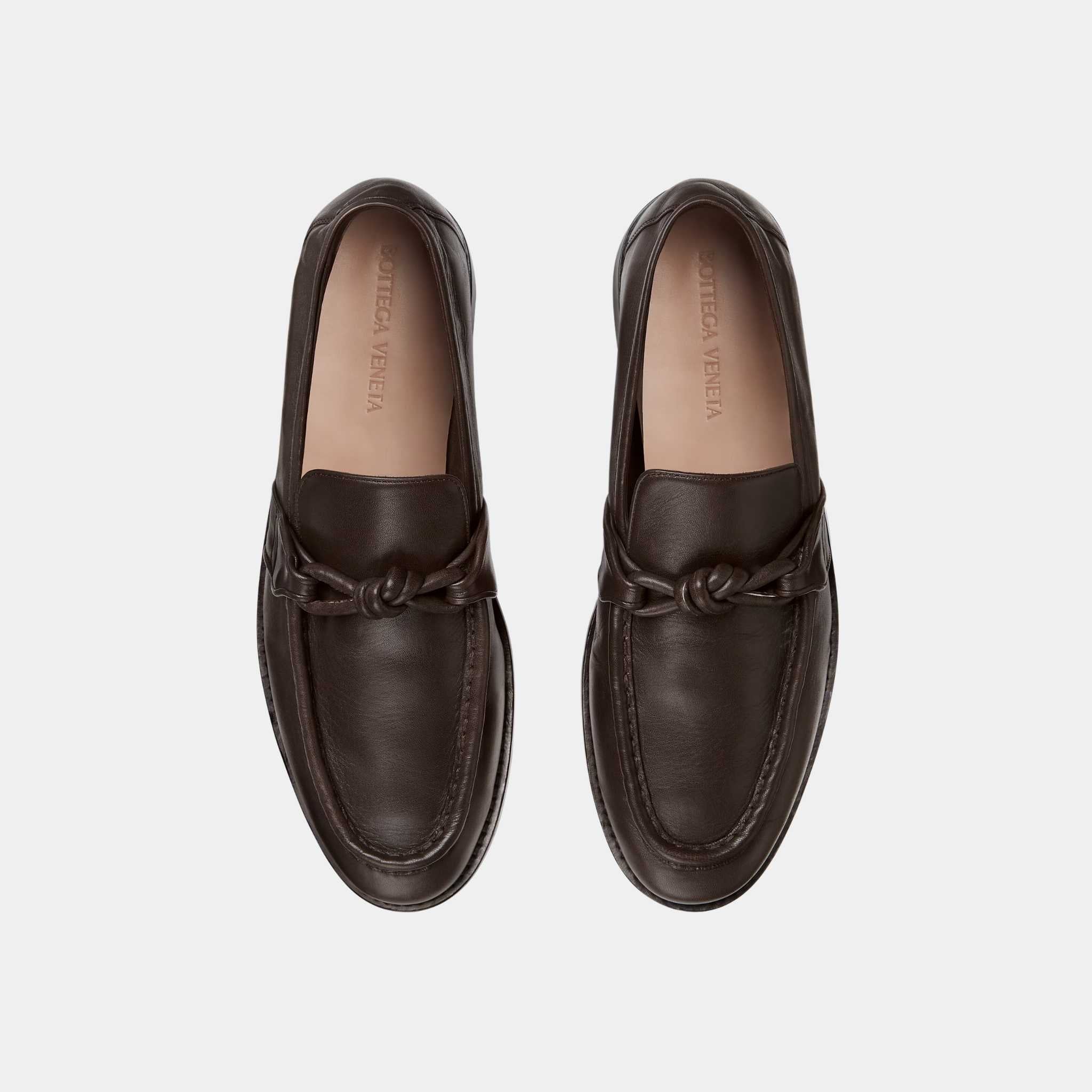 Bottega Veneta Astaire Loafer Calfskin Signature Knot Detail Men, Fondant, Top