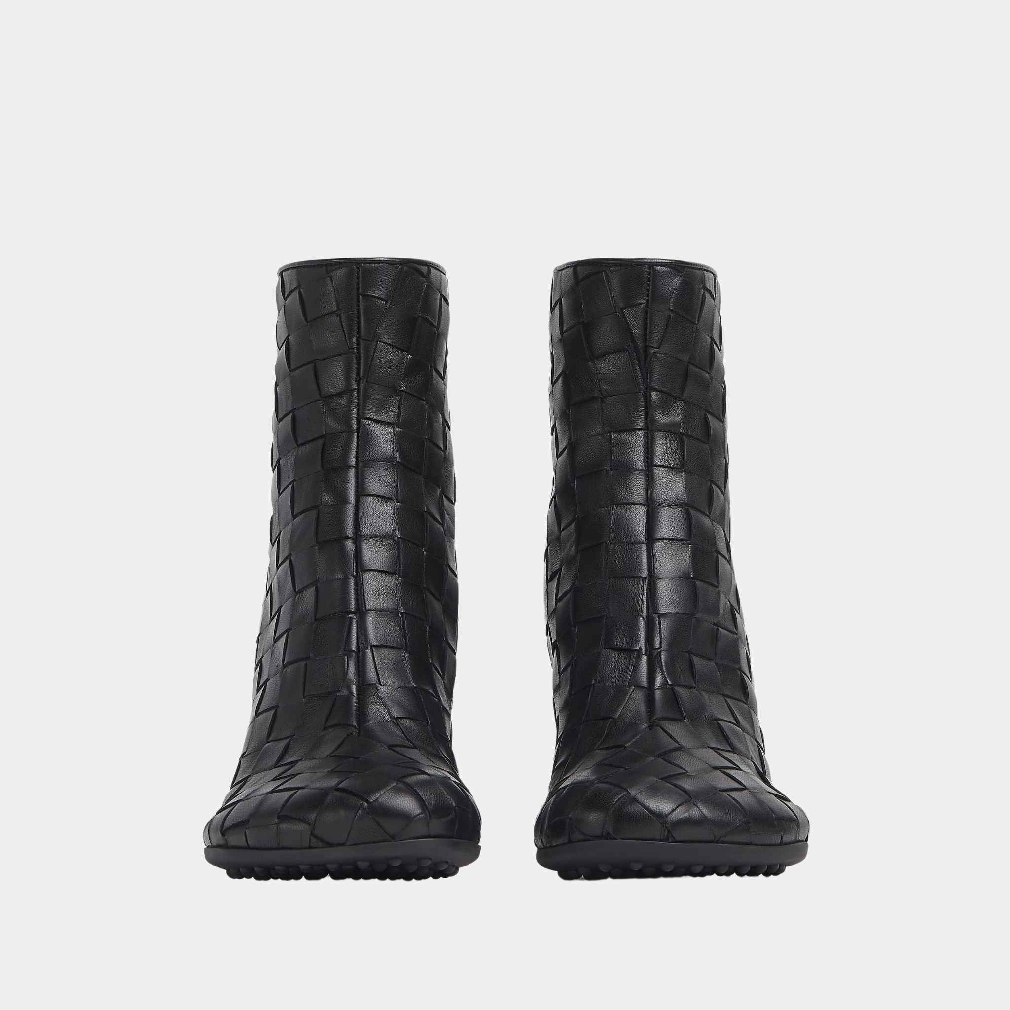 Bottega Veneta Atomic Ankle Boot Lambskin Intecciato Craftmanship, Front