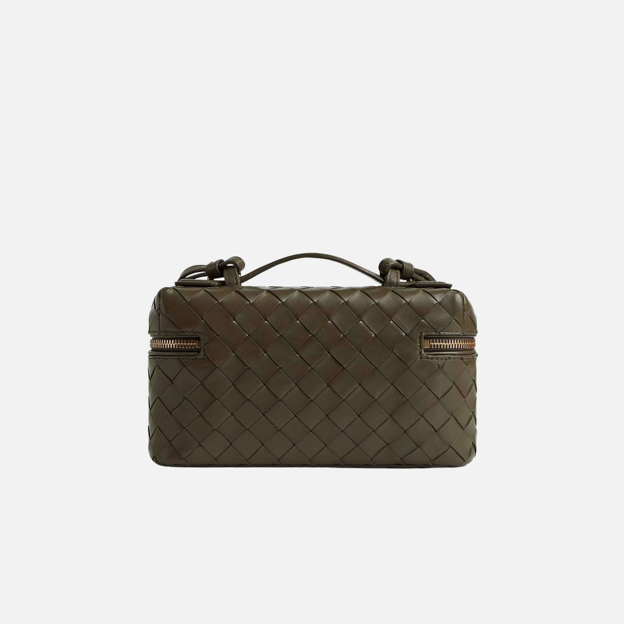 Bottega Veneta Bang Bang Vanity Case Intrecciato Leather, Cypress, Back