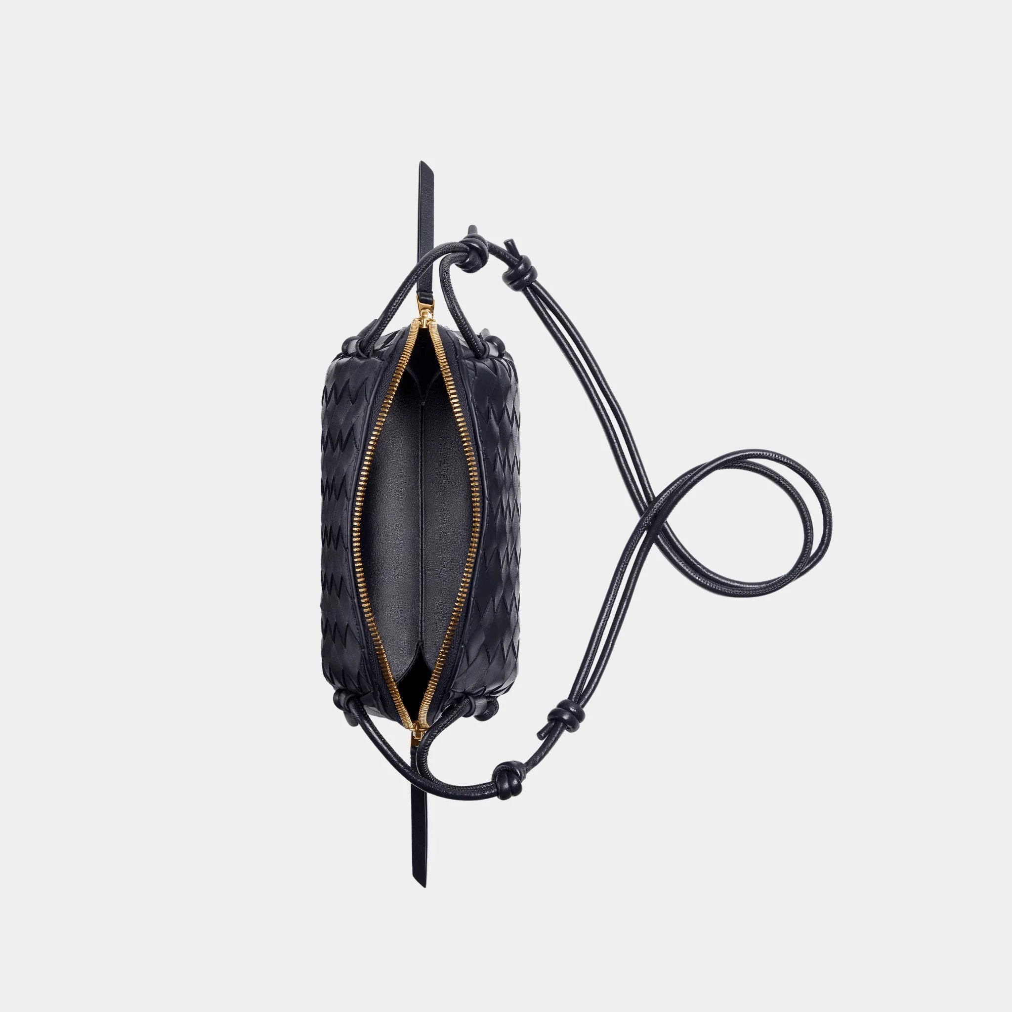 Bottega Veneta Concert Intrecciato Nappa Leather Pouch, Nocturnal, Top