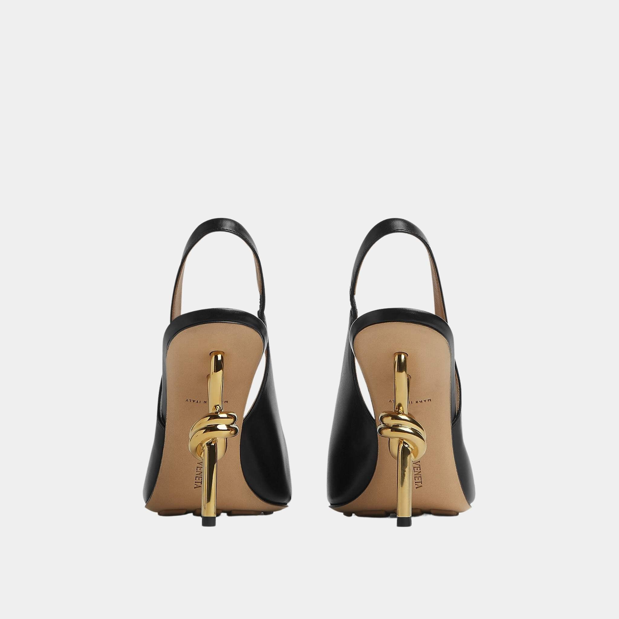 Bottega Veneta Knot Leather Slingback Pump, Black, Back