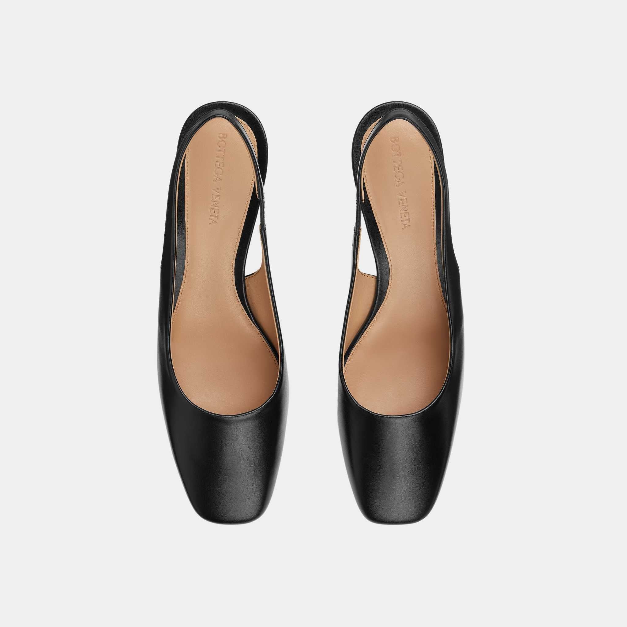 Bottega Veneta Knot Leather Slingback Pump Mid Heel, Back, Top