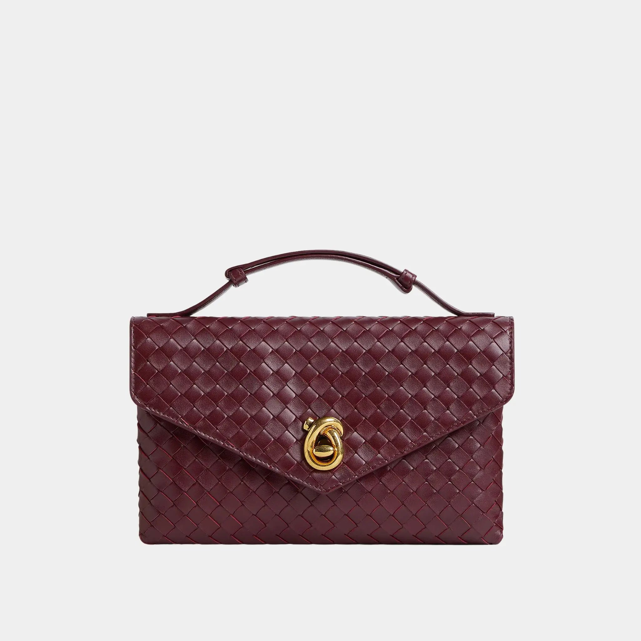 Bottega Veneta Knot Lock, Barolo, Front