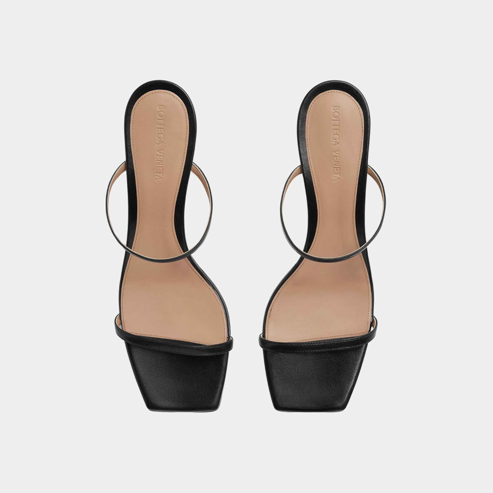 Bottega Veneta Knot Strap Mid Heel Mule, Black, Top