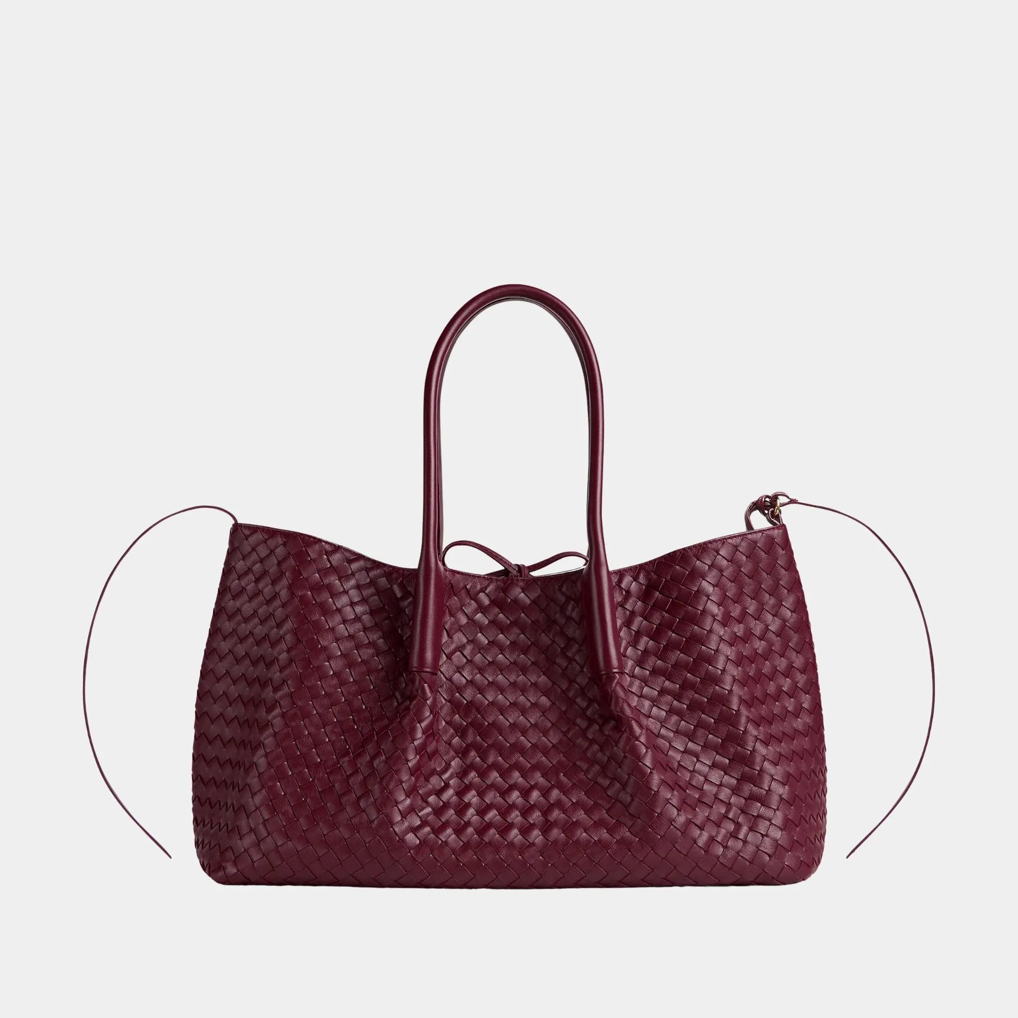 Bottega Veneta Large Pinacoteca Tote Bag, Barolo, Ecru, Front