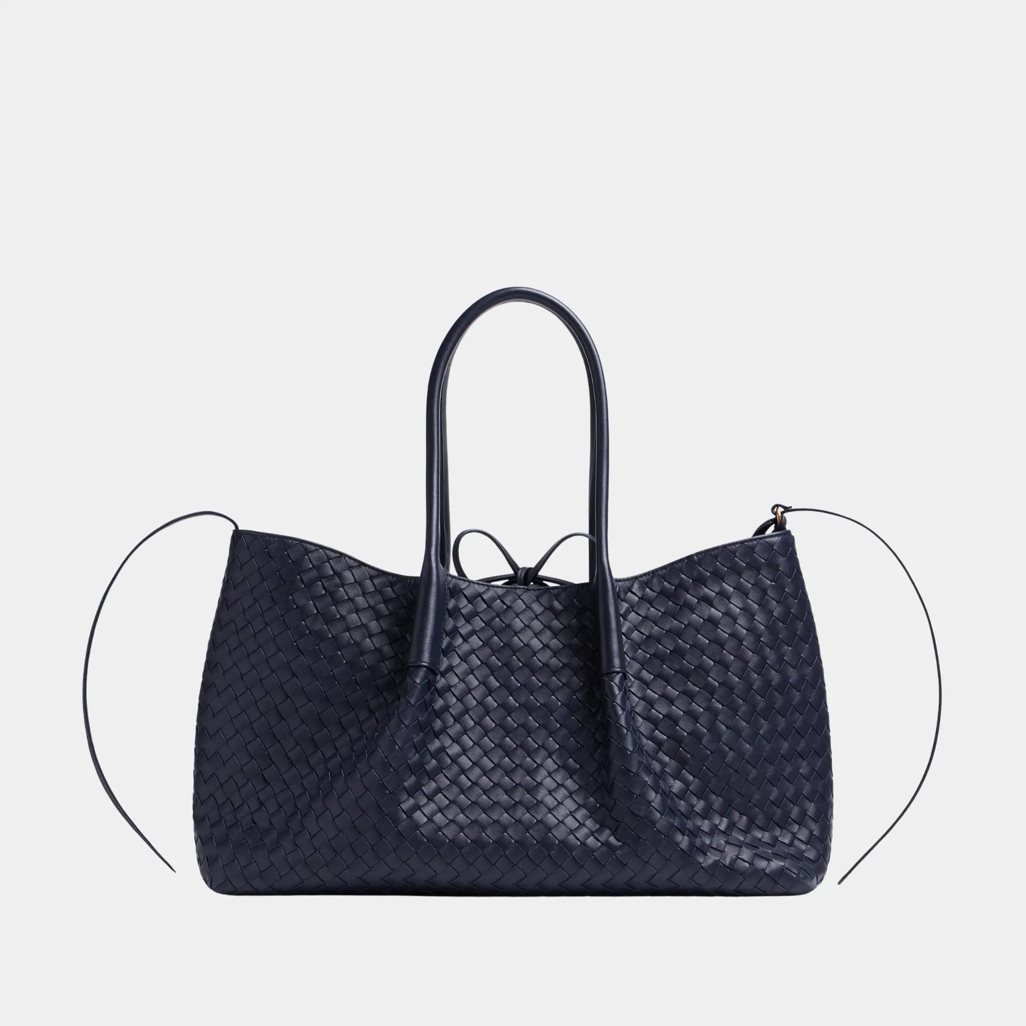 Bottega Veneta Large Pinacoteca Tote Bag, Nocturnal, Mud, Front