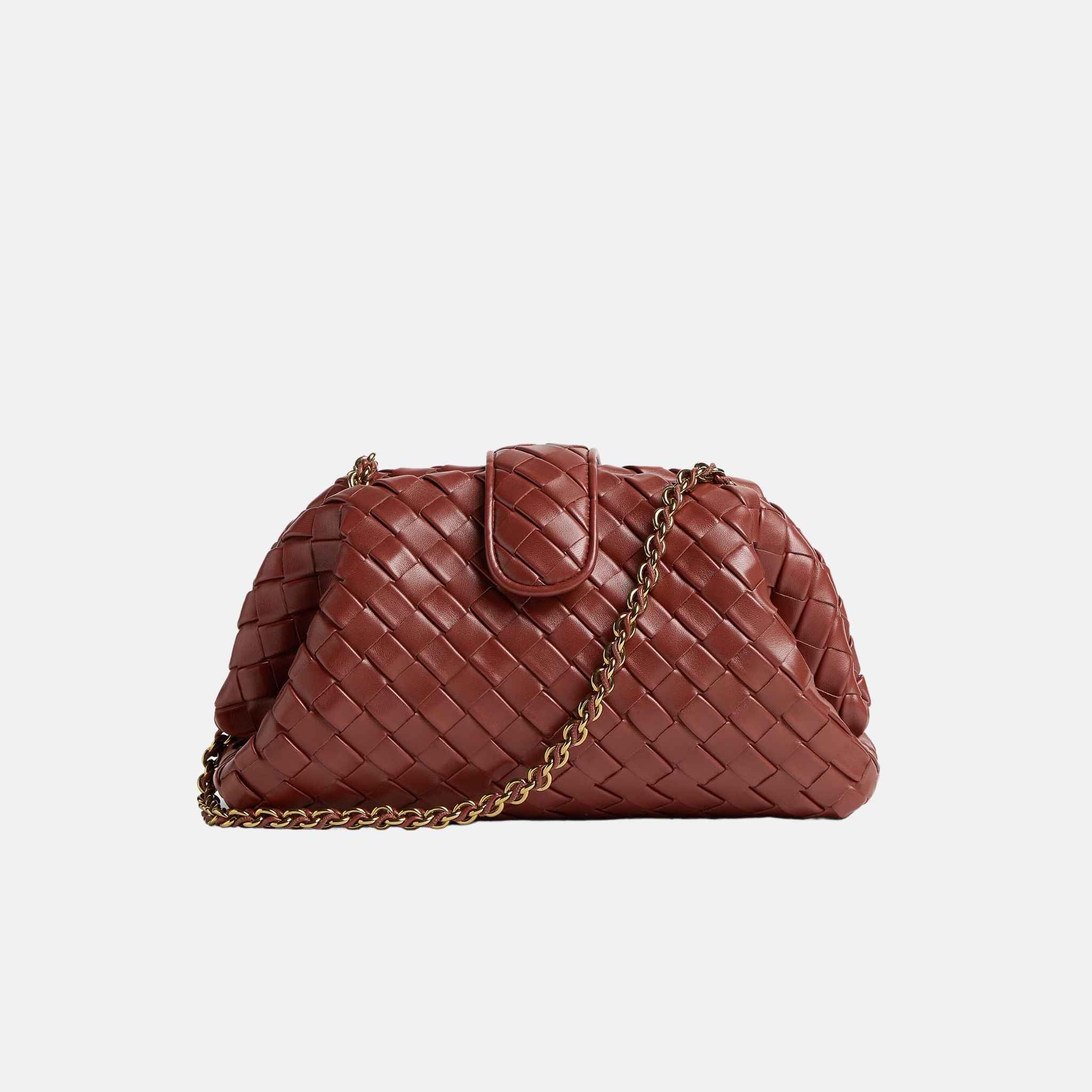 Bottega Veneta Lauren 1980 In Padded Intrecciato Leather, Sapele, Front