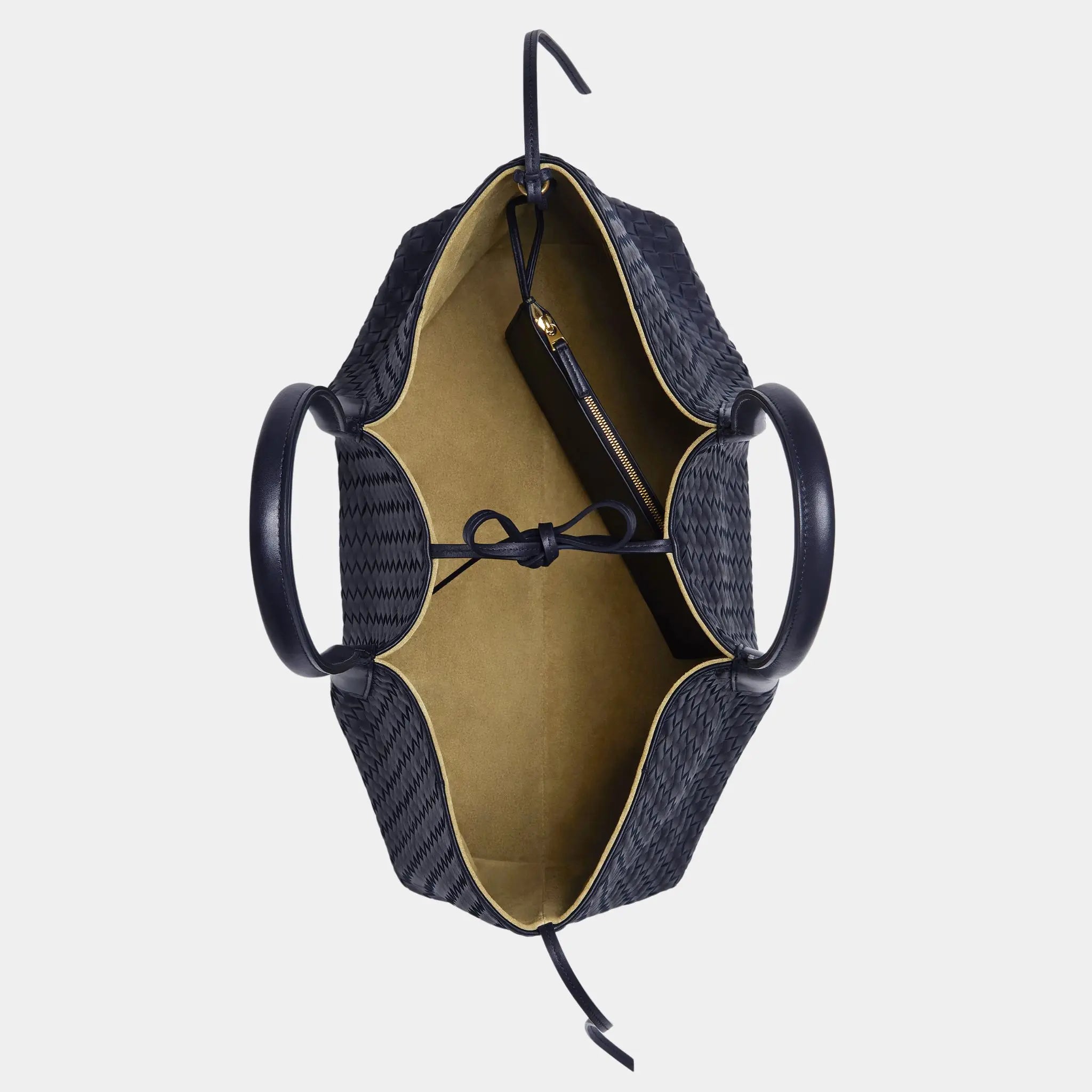 Bottega Veneta Pinacoteca Tote Bag, Nocturnal, Mud, Top