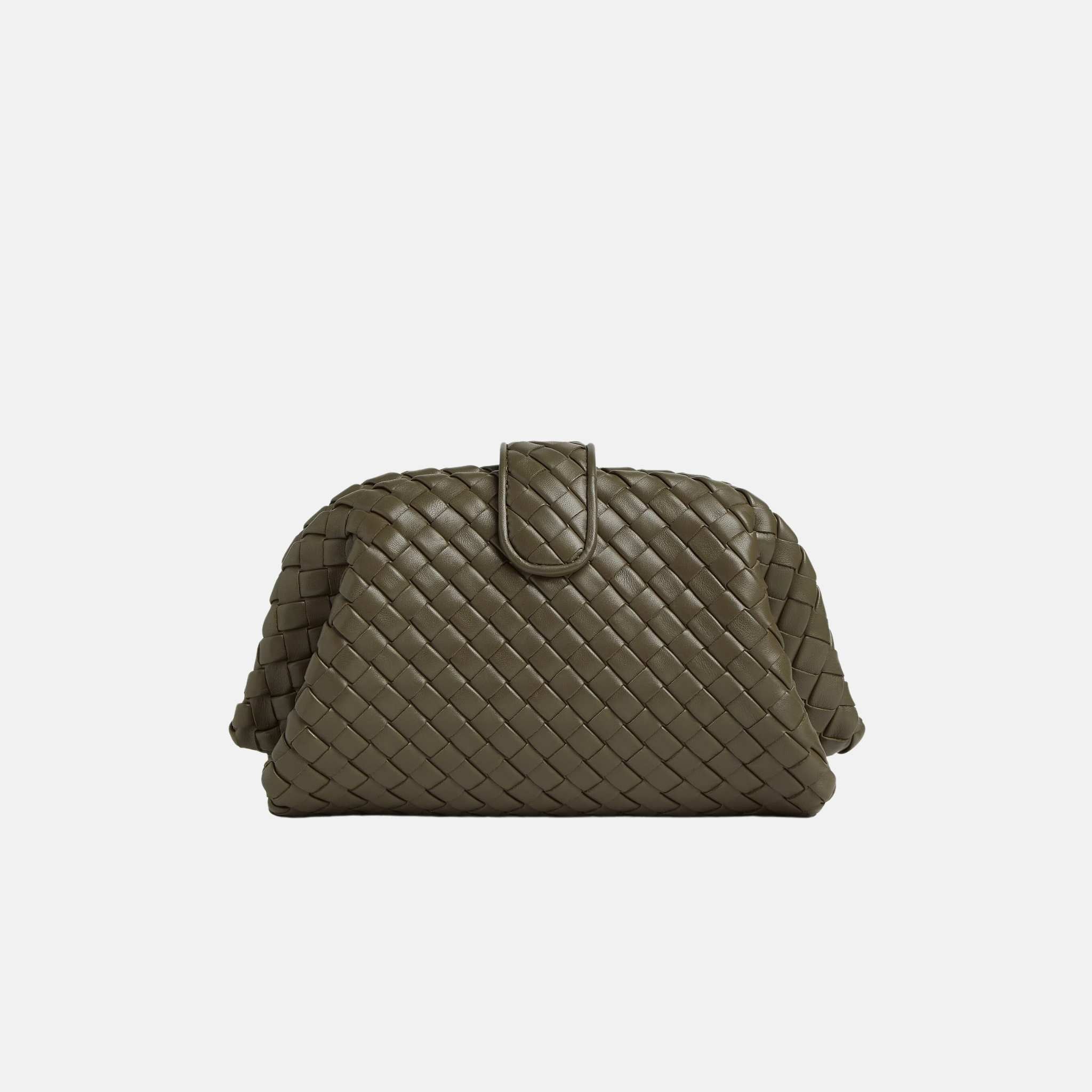Bottega Veneta Small Lauren 1980 Clutch In Padded Intrecciato Leather, Cypress, Back