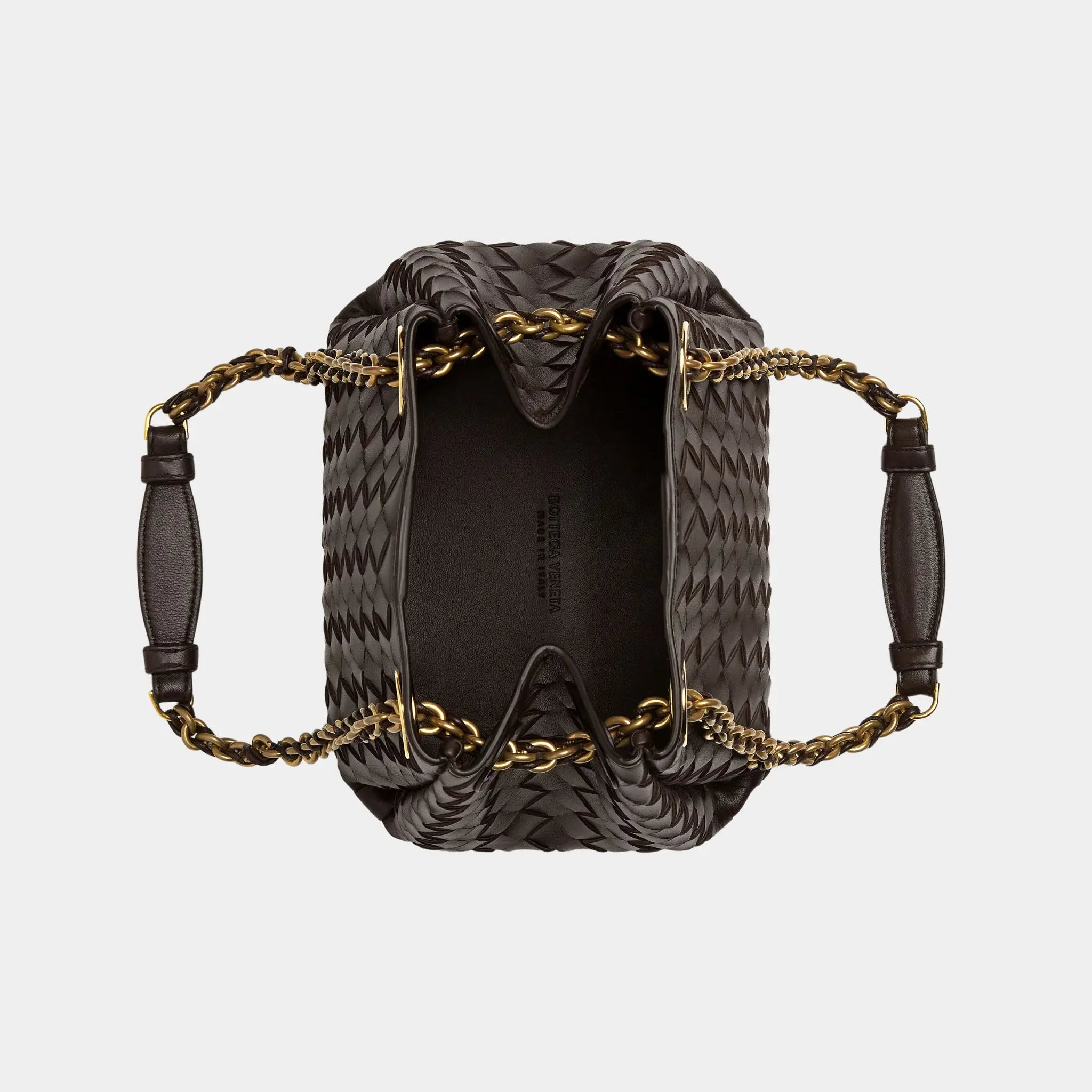 Bottega Veneta Small Parachute Chain Supple Intrecciato Leather, Fondant, Top