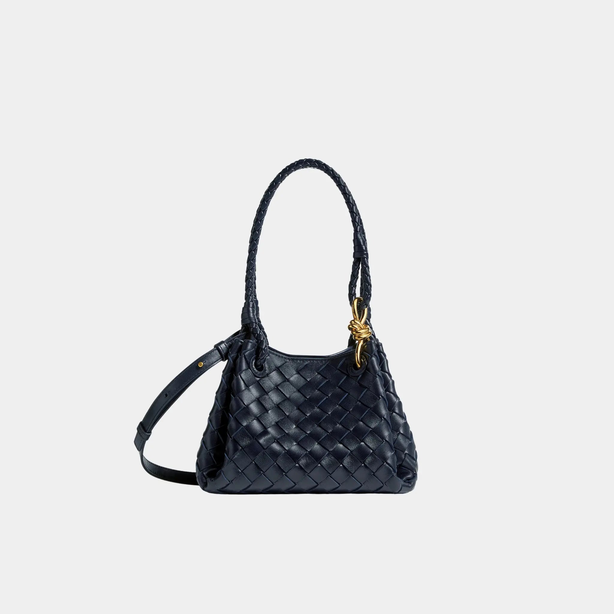 Bottega Veneta Small Parachute Shoulder Bag, Midnight, Front