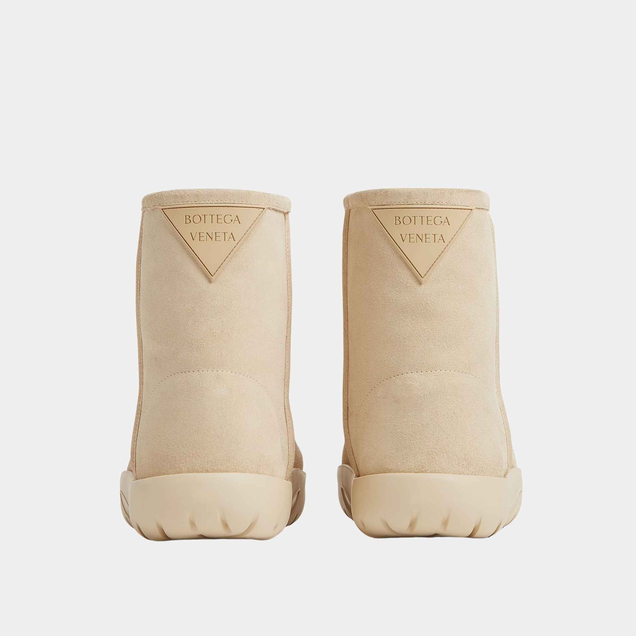 Bottega Veneta Snap Ankle Boot Porridge Suede, Porridge, Back