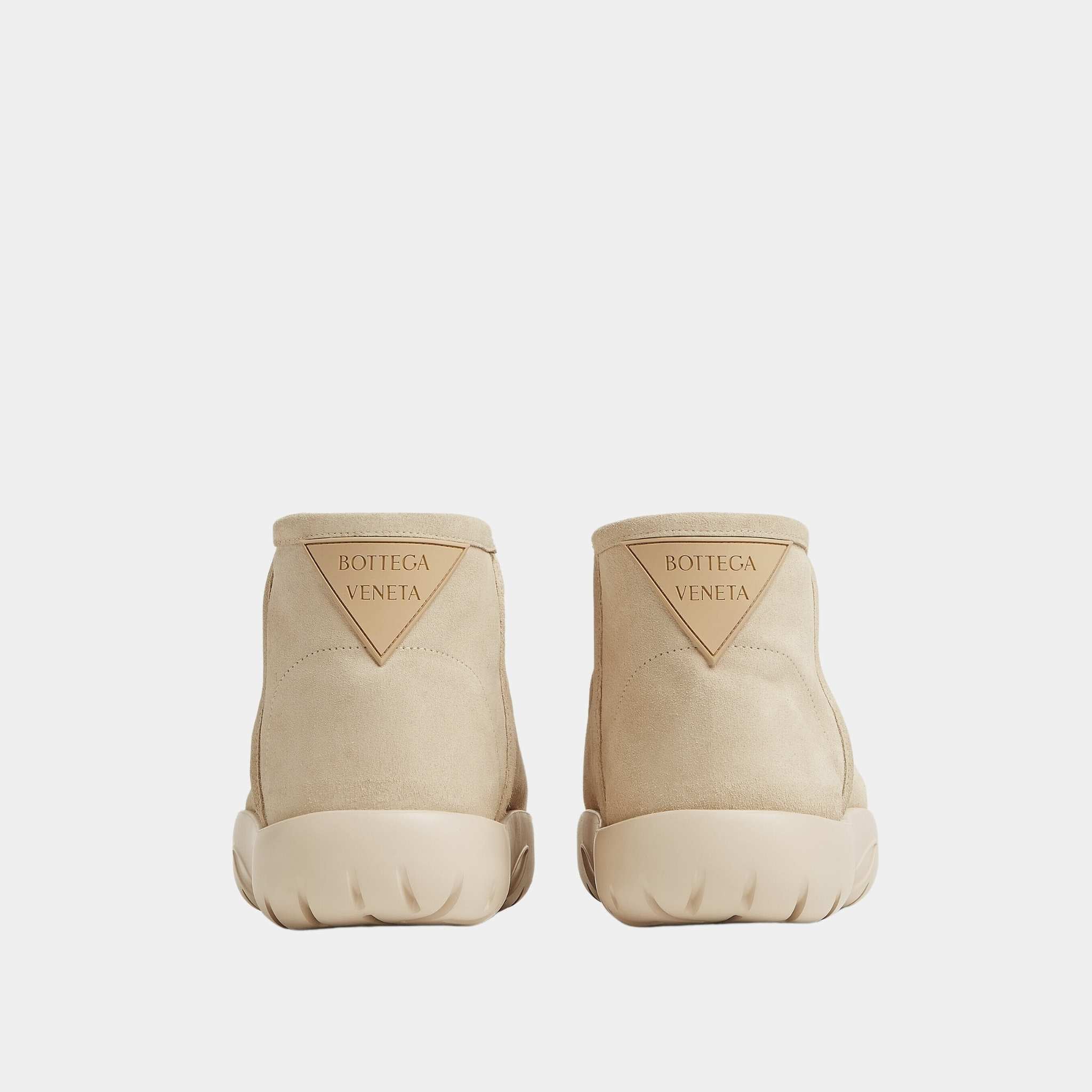 Bottega Veneta Snap Mini Ankle Boot Suede, Porridge, Back