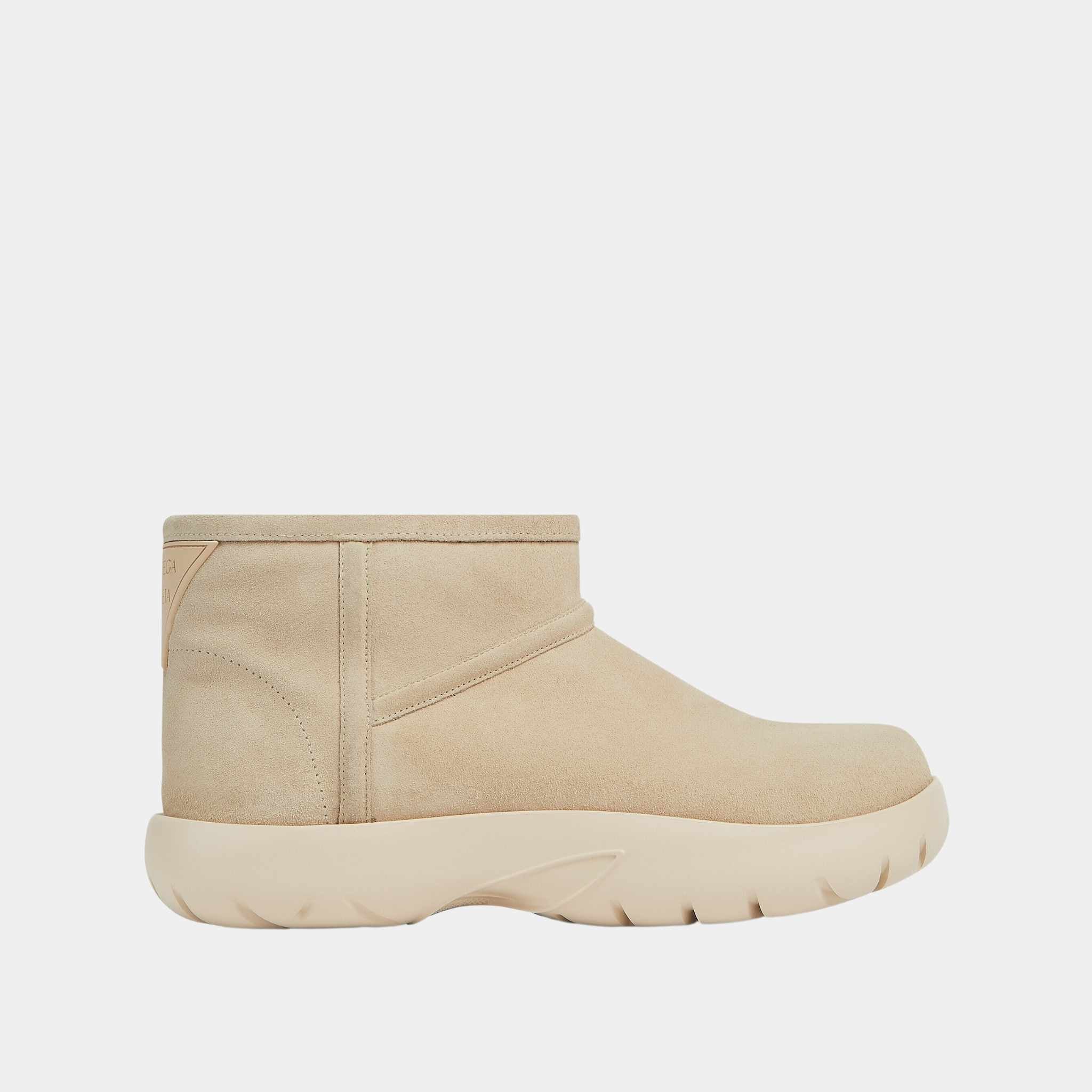 Bottega Veneta Snap Mini Ankle Boot Suede, Porridge, Side