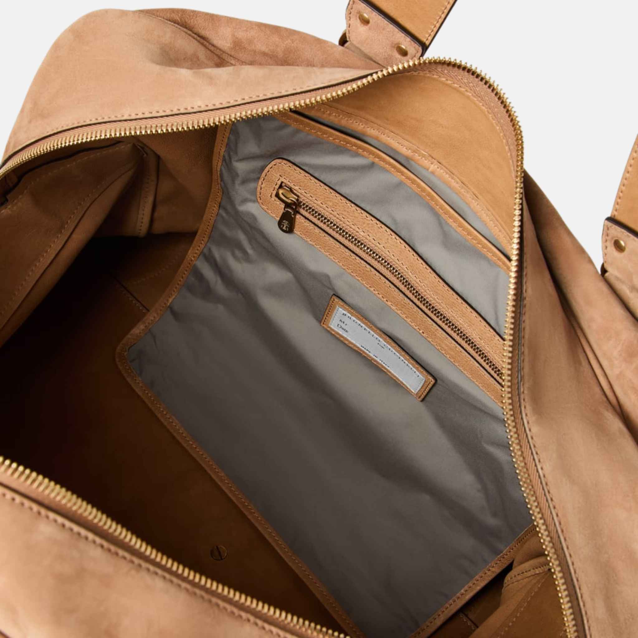 Brunello Cucinelli Reversed Calfskin Street Bag, Inside