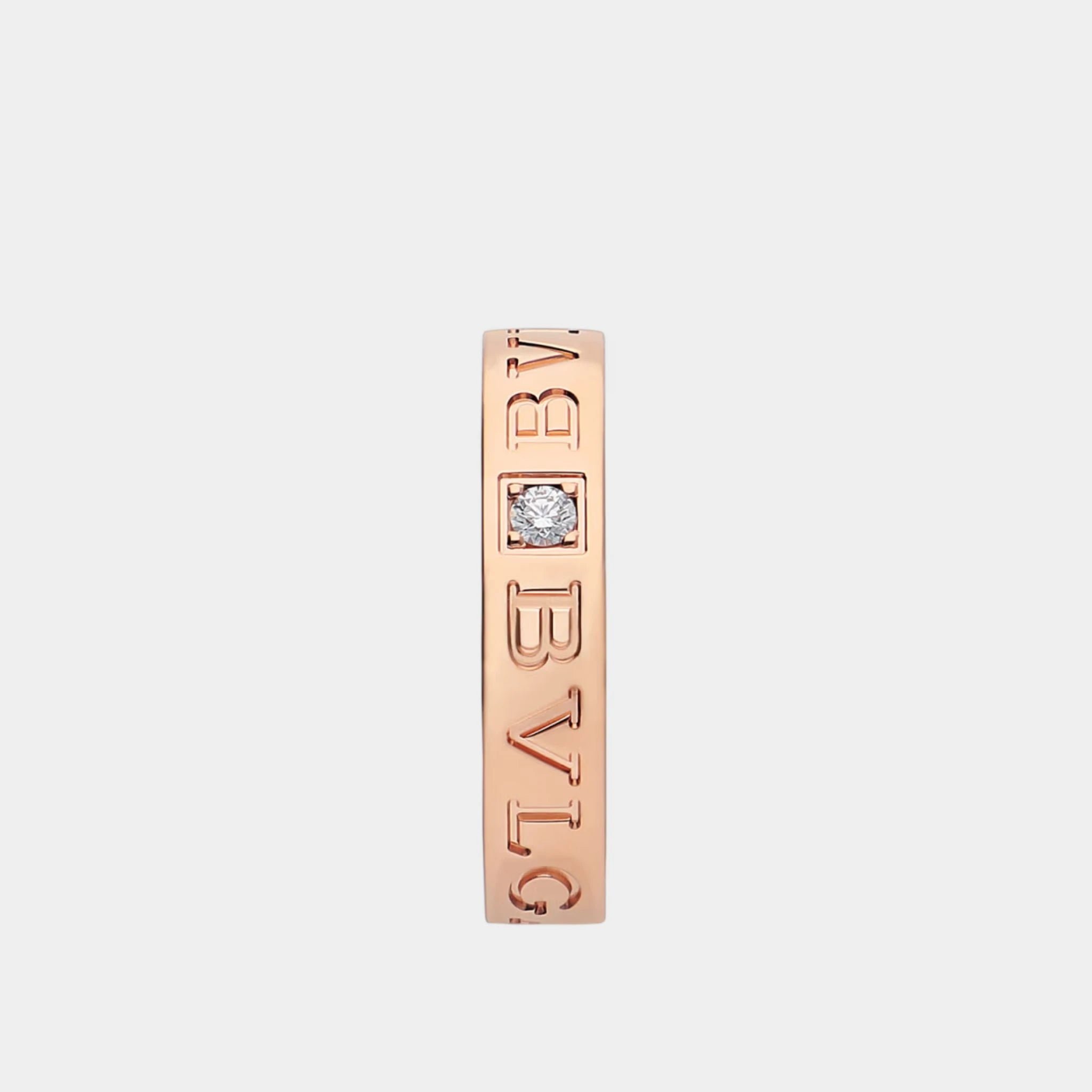 Bvlgari B.zero1 Essential Gold Band Diamond Ring, Rose Gold, Front